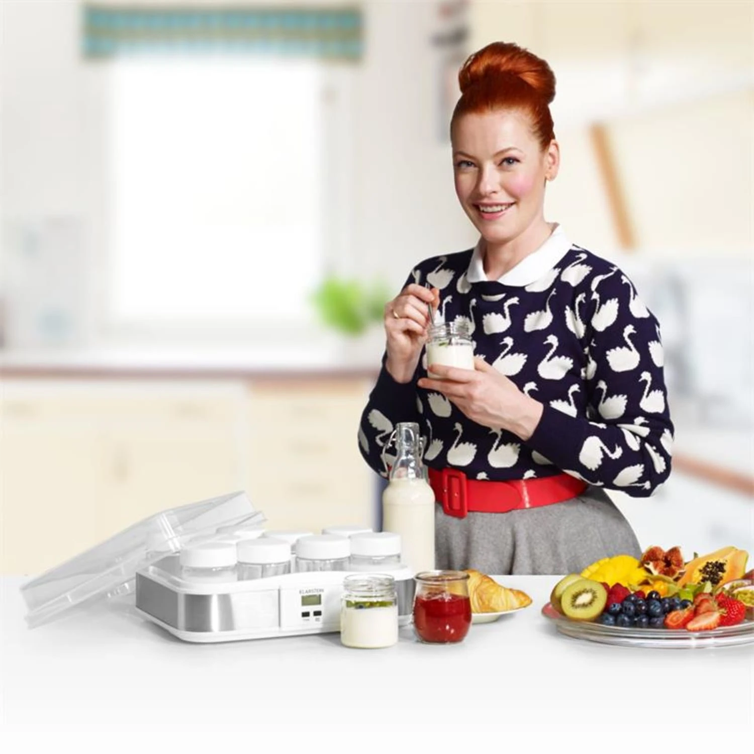 Gaia Joghurtmaker 12 Gläser A 150 Ml Timer Edelstahl – Bild 2