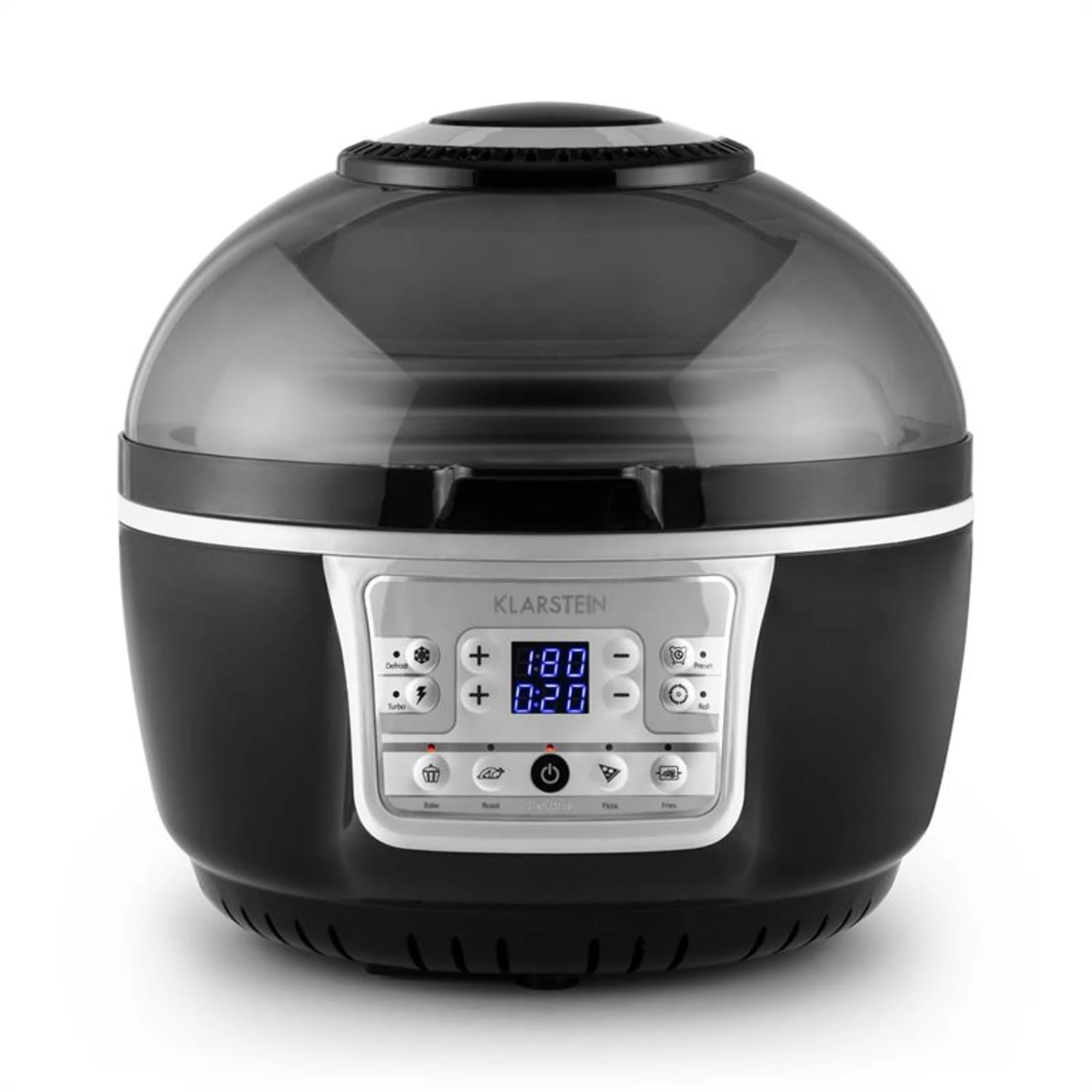 VitAir Turbo Heißluftfritteuse Grau-schwarz 1400W Grillen Backen 9l – Bild 5