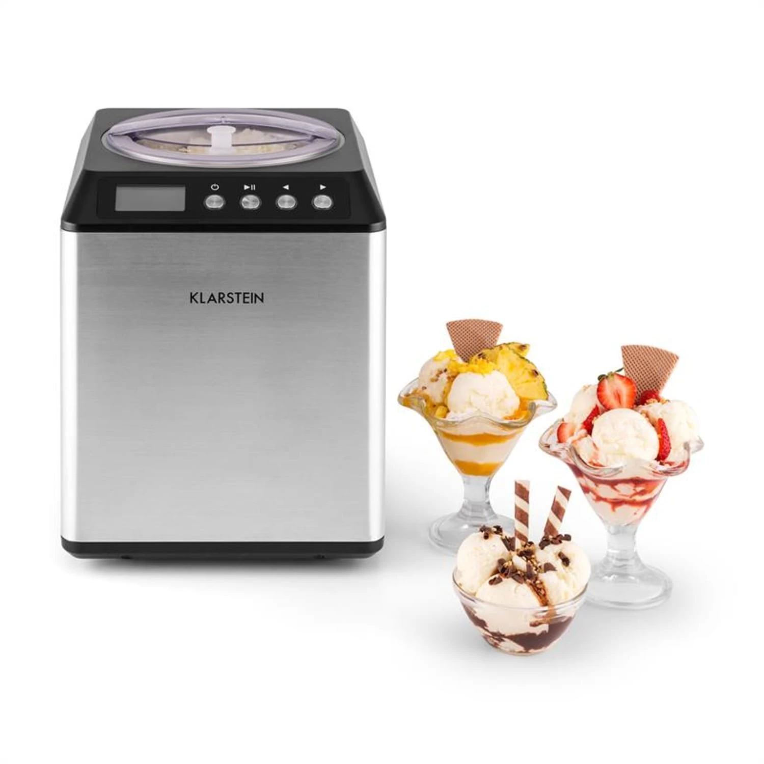 Vanilla Sky Eiscreme-Maschine Kompressor 2l 180W Edelstahl Silber – Bild 6