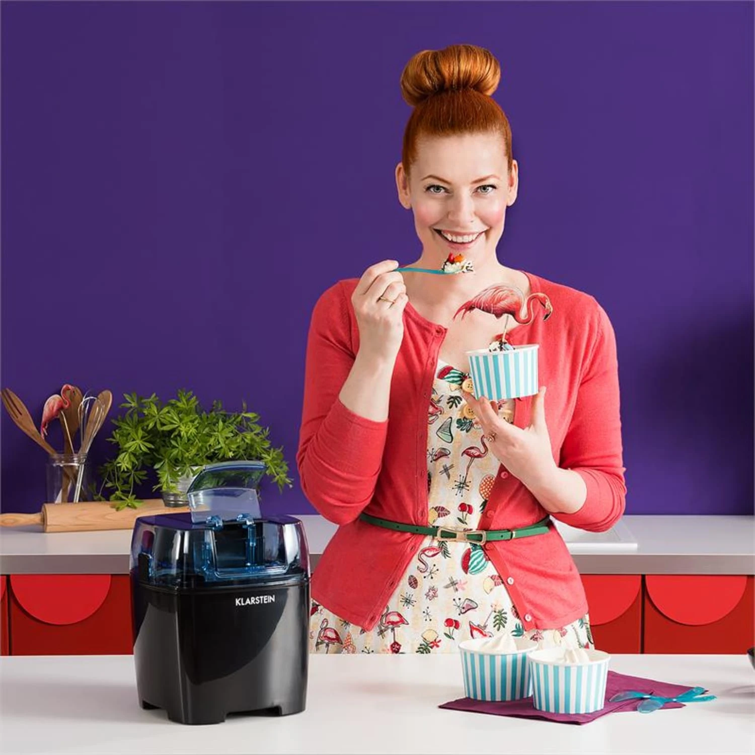 Creamberry Eiscremebereiter Flaschenkühler Frozen Yogurt Maschine 1,5l – Bild 2