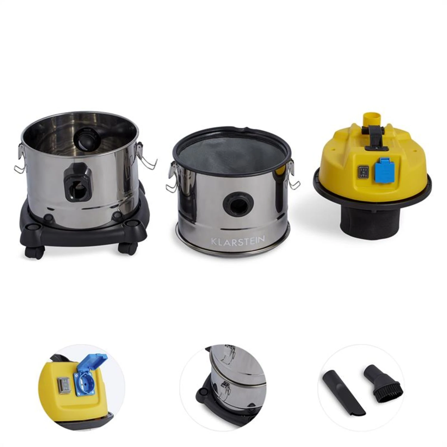 Reinraum 3-in-1 Nass-/Trockensauger Aschesauger 1800W 30l Edelstahl – Bild 3