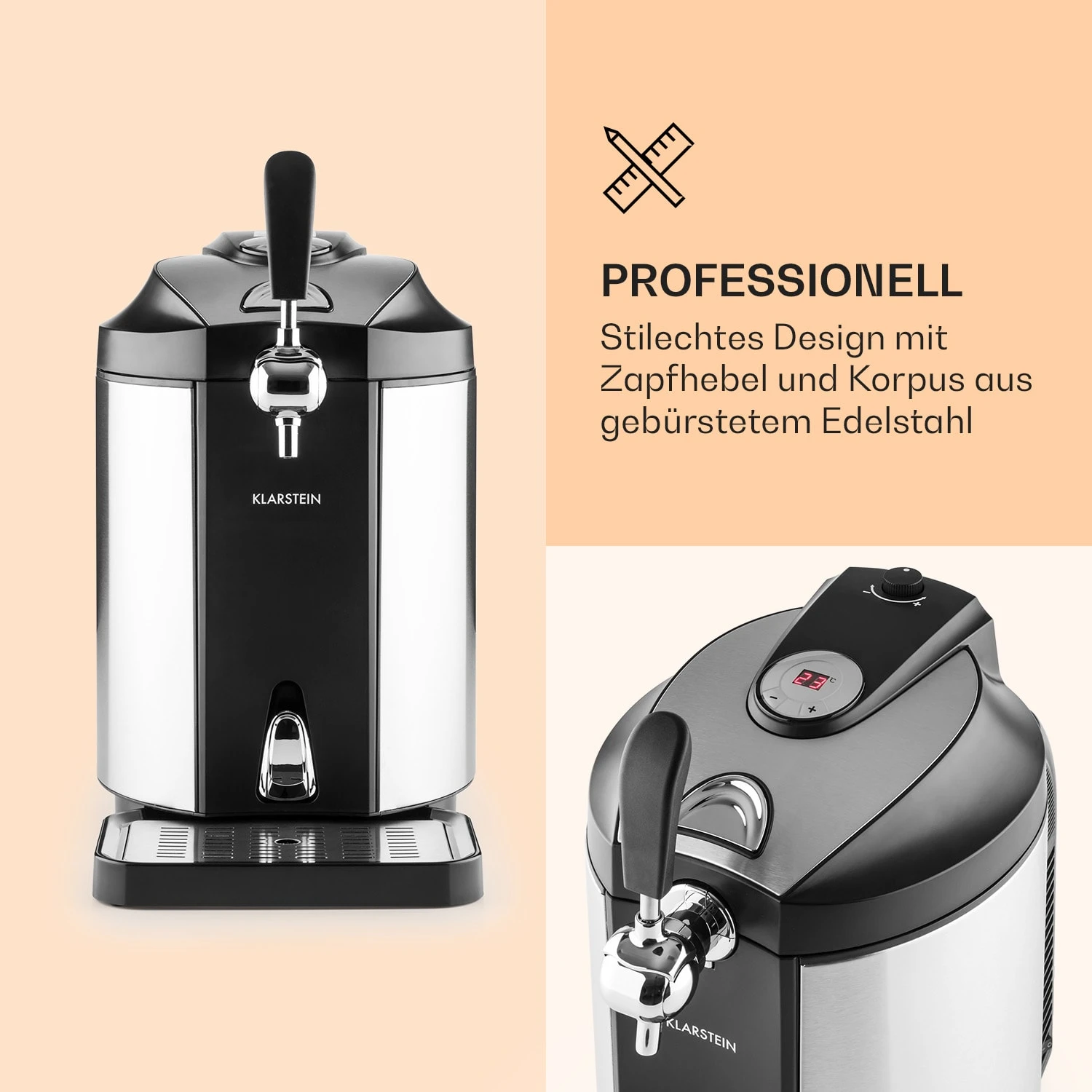 Skal Bierzapfanlage Bierkühler 5l Fässer CO2 Edelstahl – Bild 3