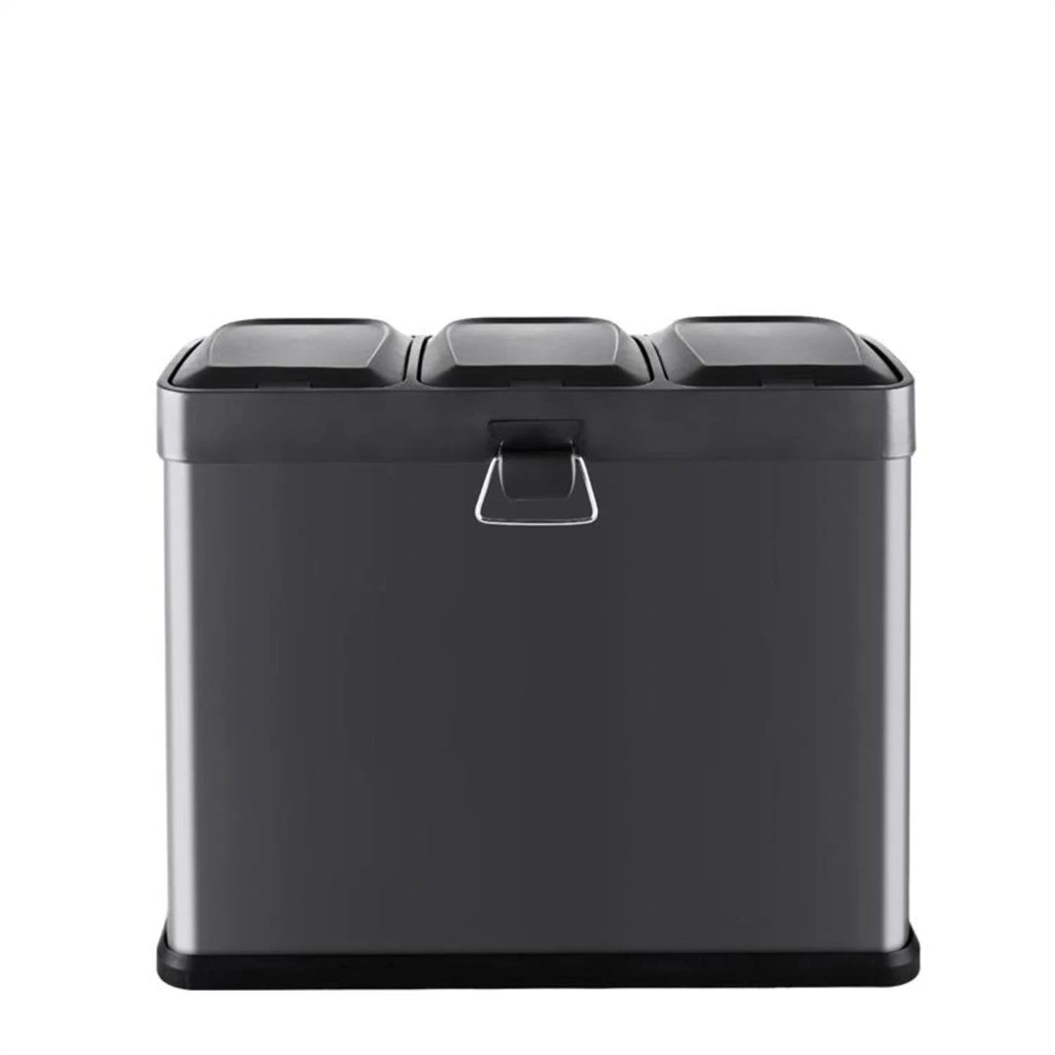 Ökosystem Mülleimer Treteimer Mülltrenner 45L (3x15 L) Schwarz – Bild 3