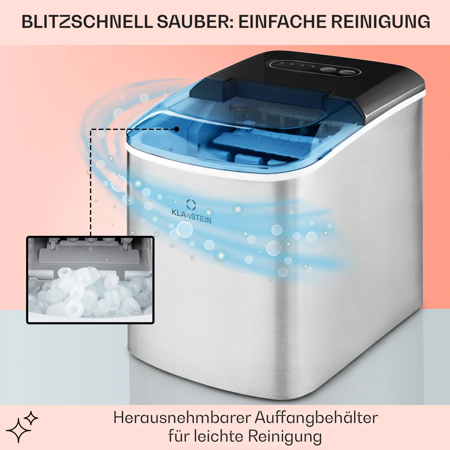On-The-Rocks Eismaschine LED | 12kg Je 24h | 2.1l | Edelstahl Schwarz – Bild 5