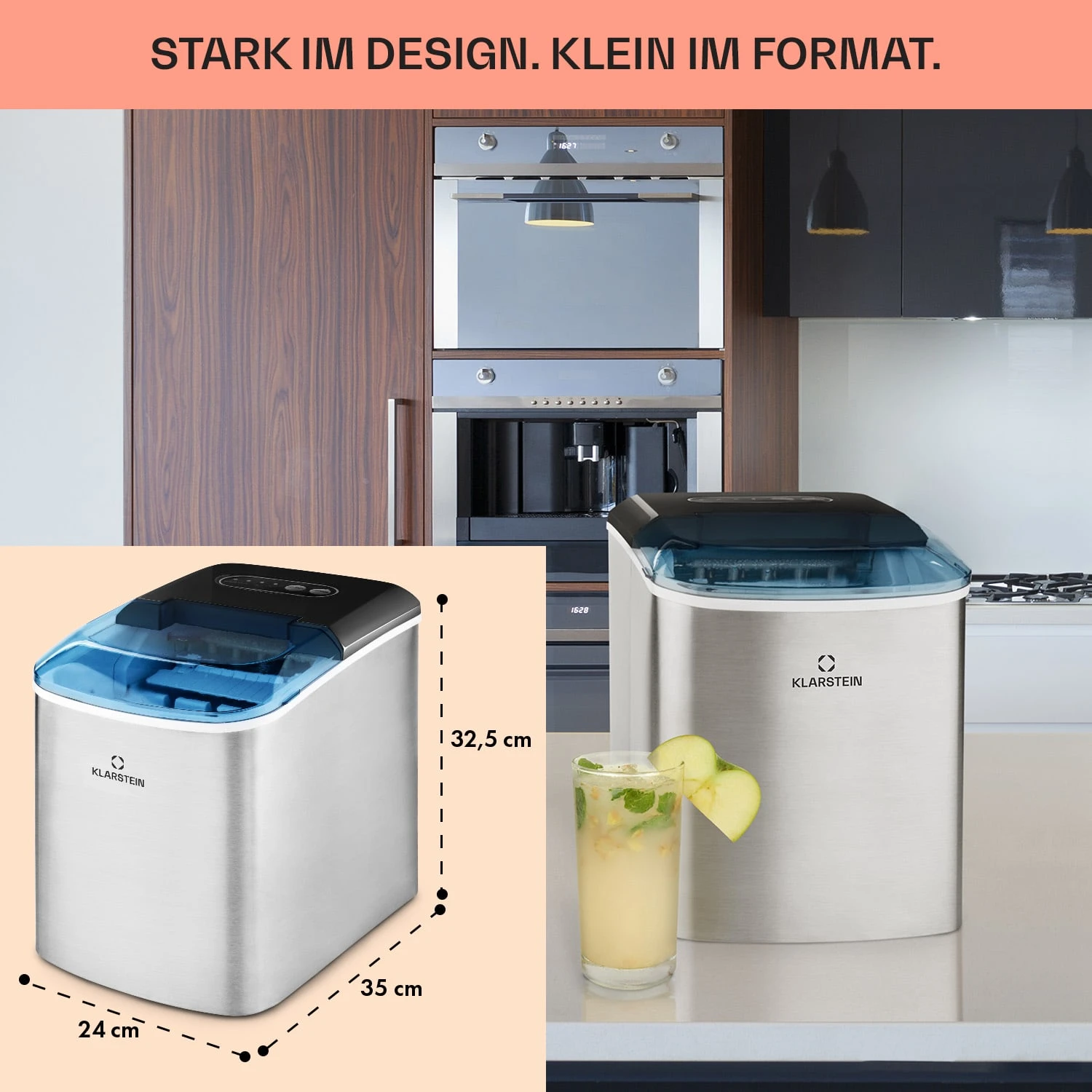 On-The-Rocks Eismaschine LED | 12kg Je 24h | 2.1l | Edelstahl Schwarz – Bild 6