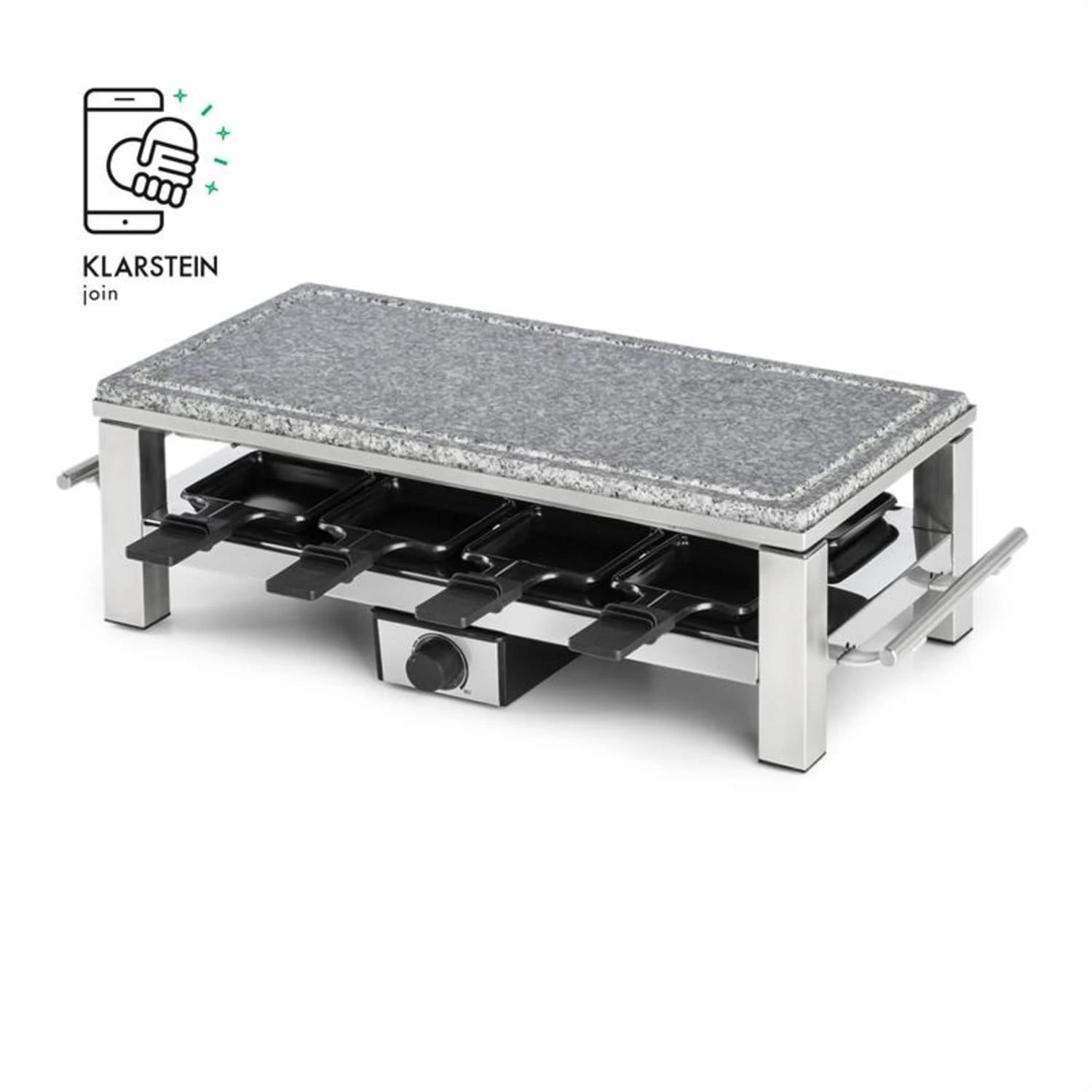 Schmelzlette Raclette 1500W Naturstein-Platte Edelstahlgehäuse – Bild 7