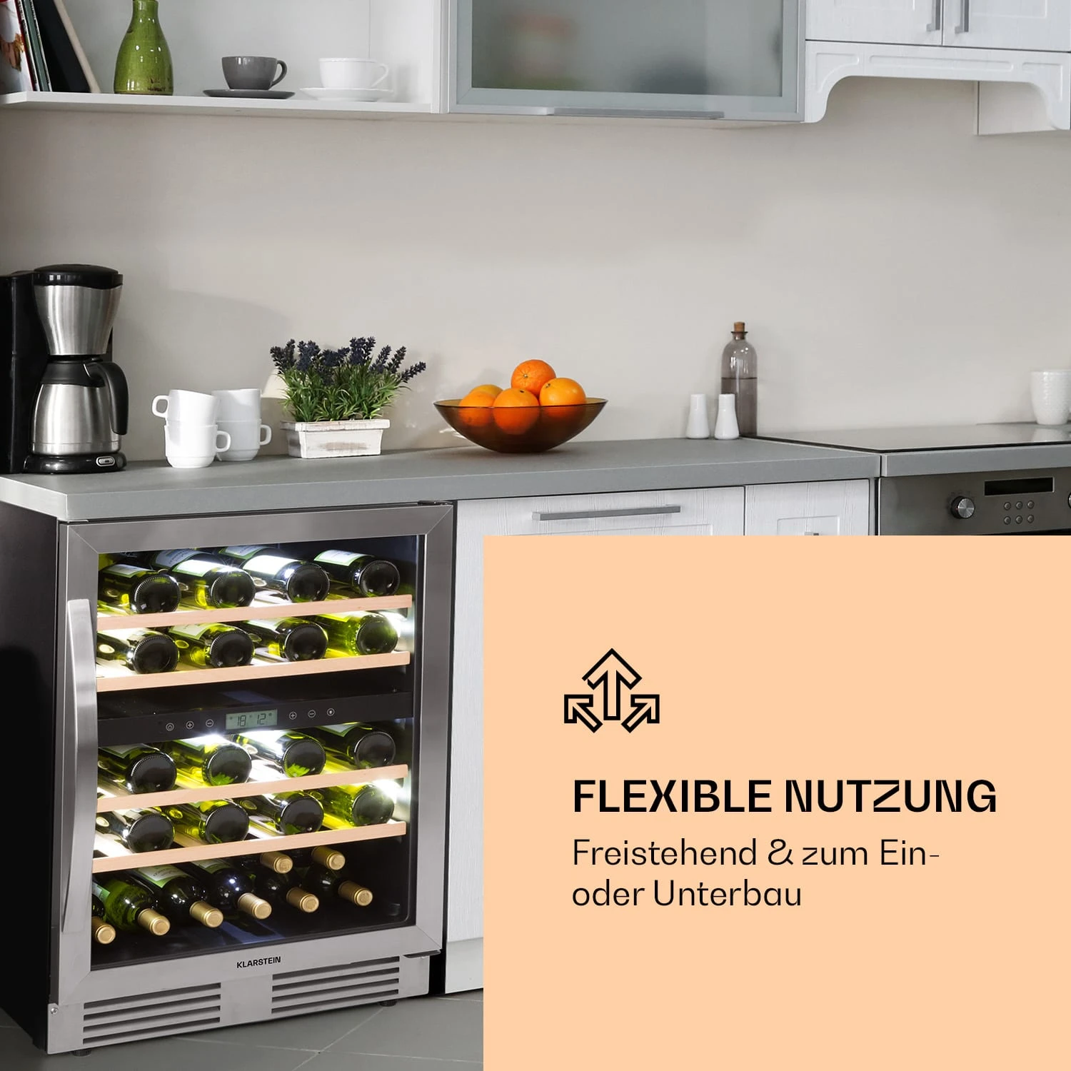 Vinovilla 43 Built-In Duo Weinkühlschrank 2 Zonen 129l 43 Fl Glastür – Bild 2