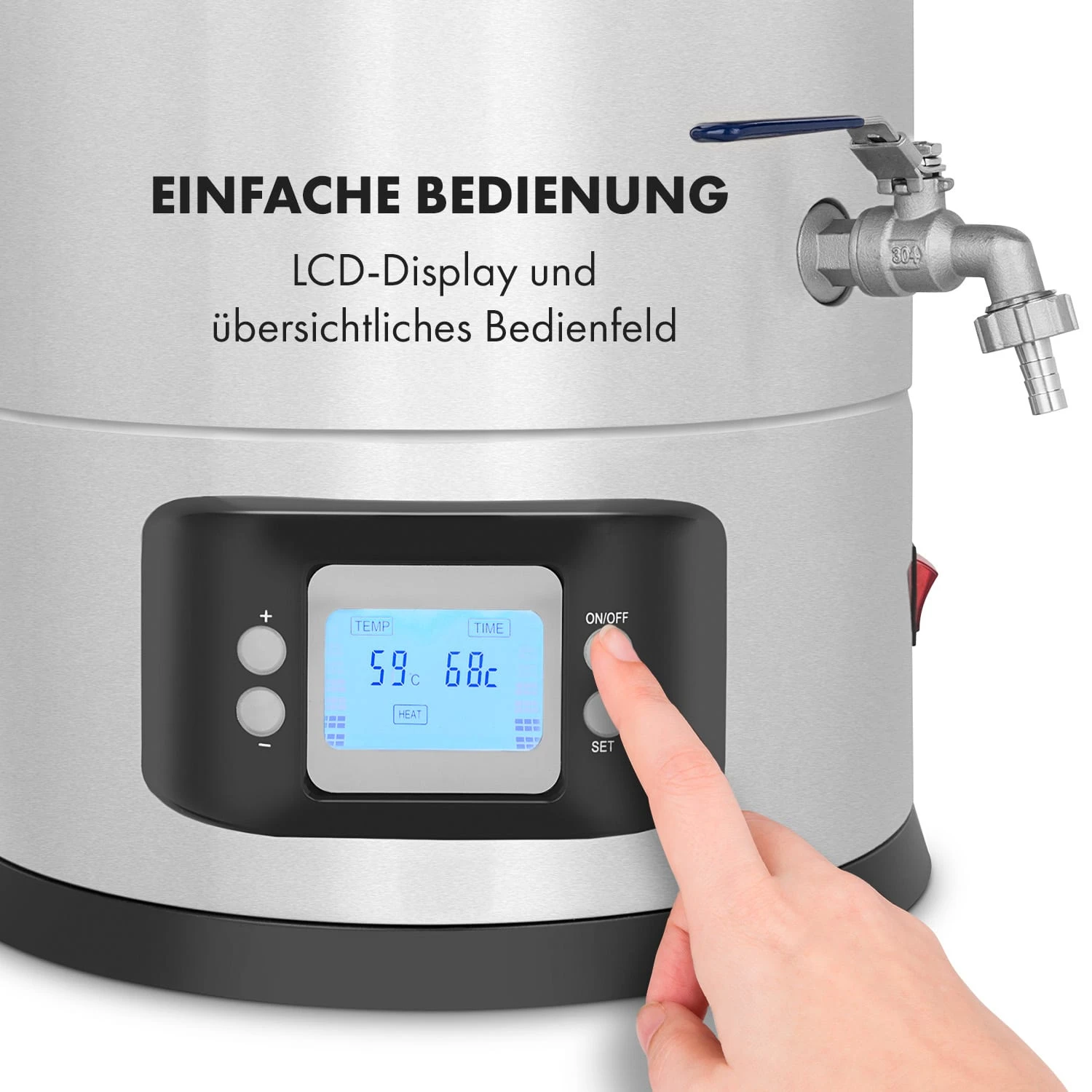 Maischfest Maischekessel 5 Teile 1500/3000W 25l LCD Touch – Bild 7