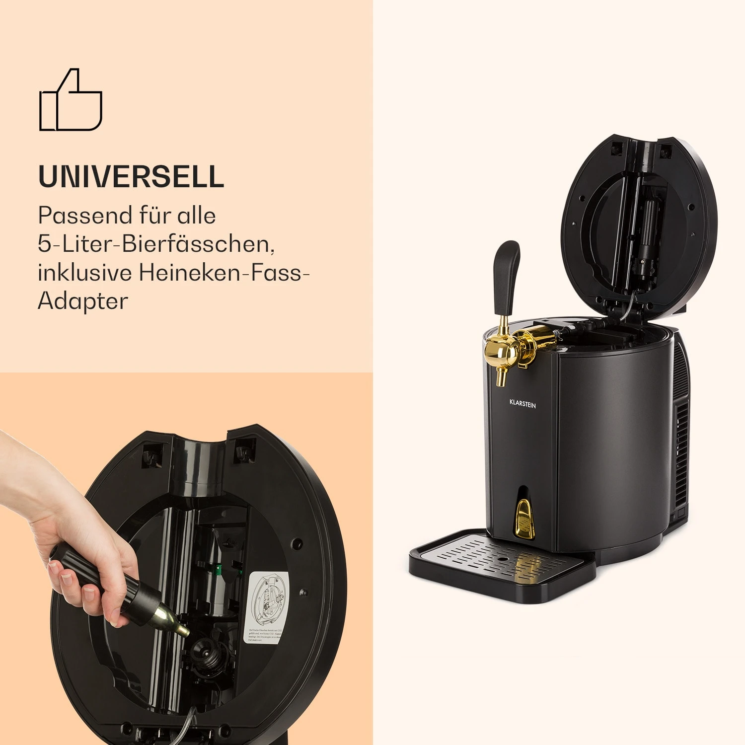 Skal Bierzapfanlage Bierkühler 5l Fässer CO2 Edelstahl Schwarz – Bild 4