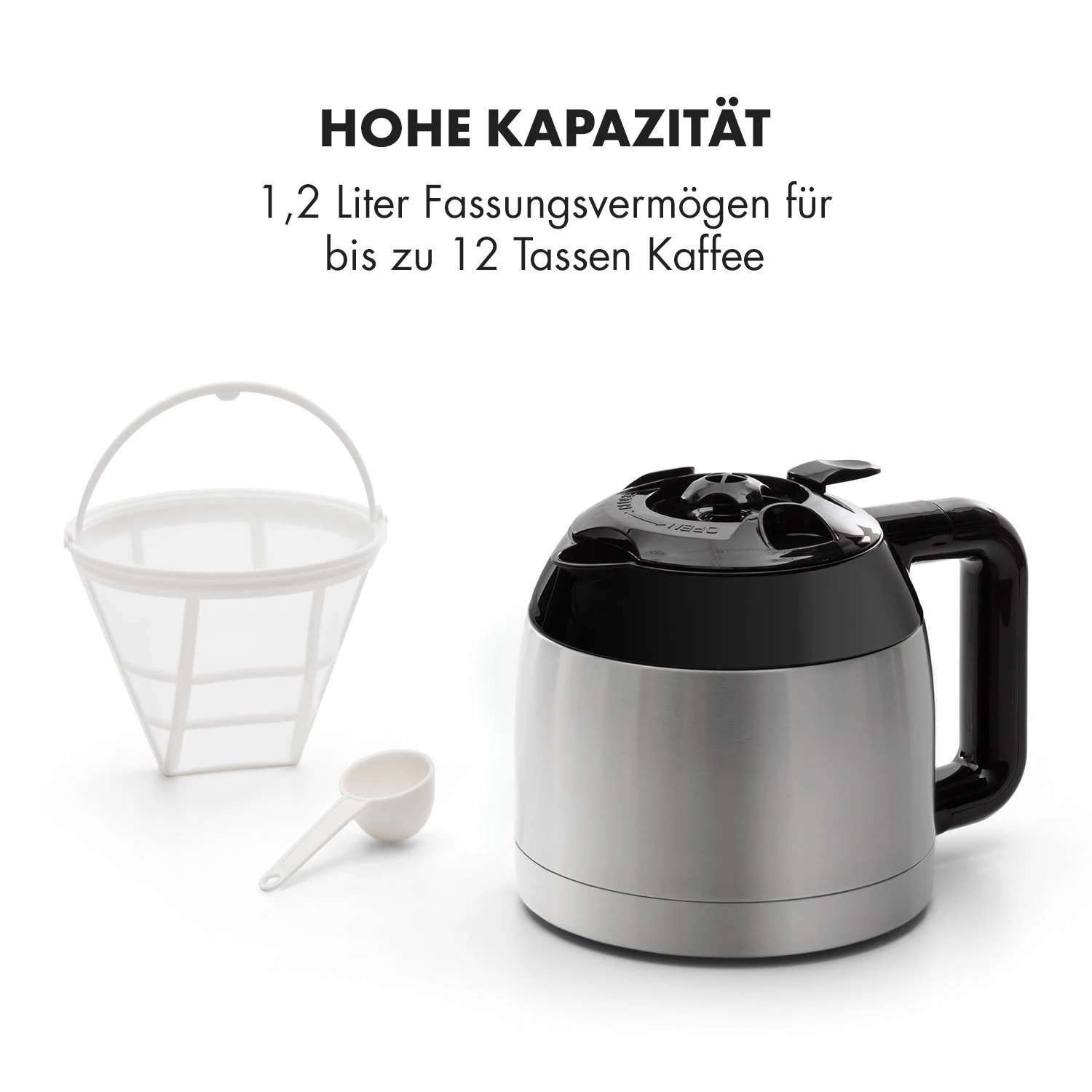 Kaffeemaschine Arabica 800W EasyTouch Control Silber/schwarz – Bild 6