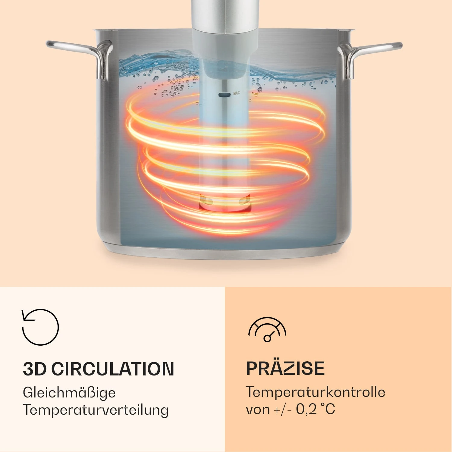 Quickstick Flex 1300W 3D Circulating 0-95 °C IPX7 Timer Silber – Bild 5