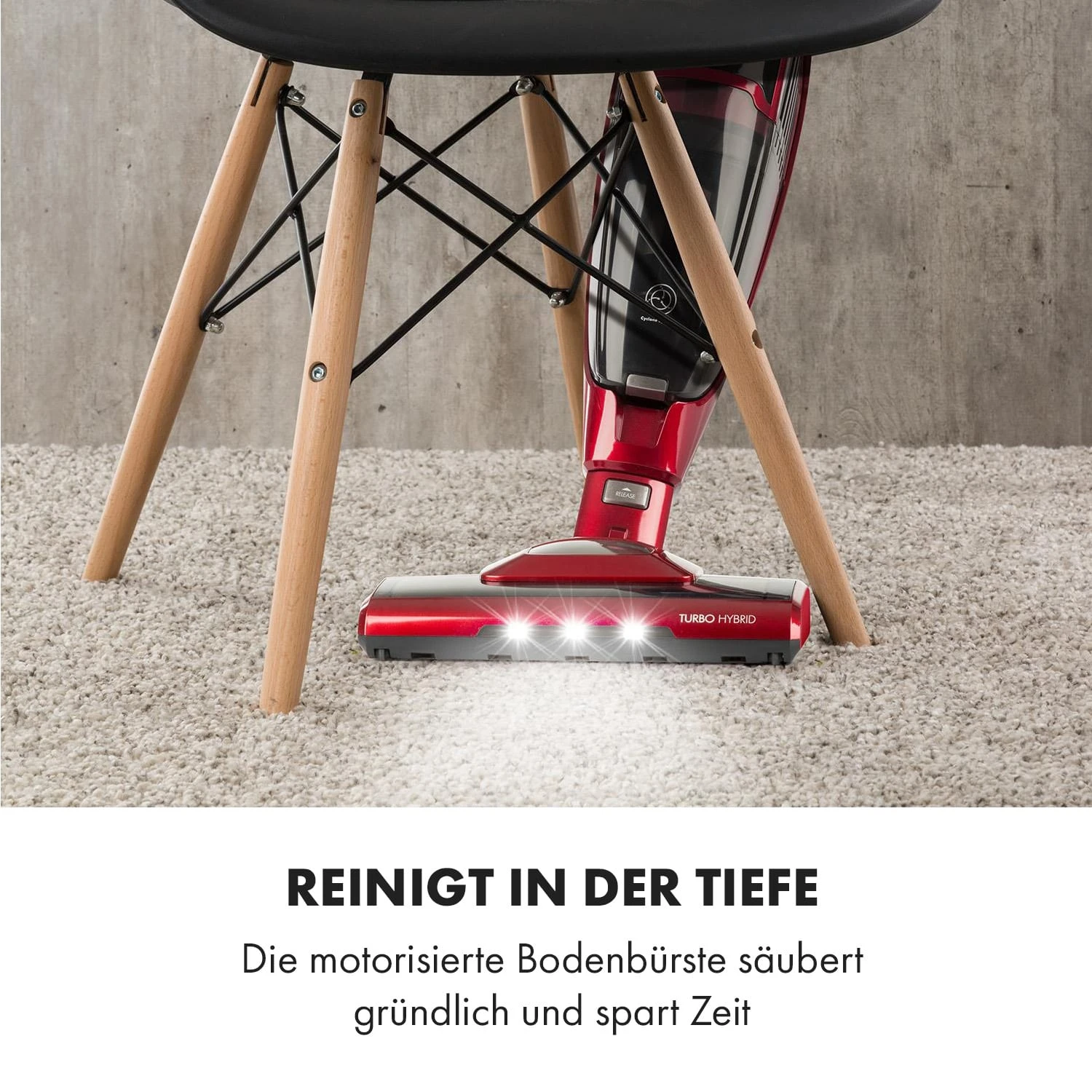 TurboHybrid Staubsauger Boden- Und Handstaubsauger Metallic-rot – Bild 3