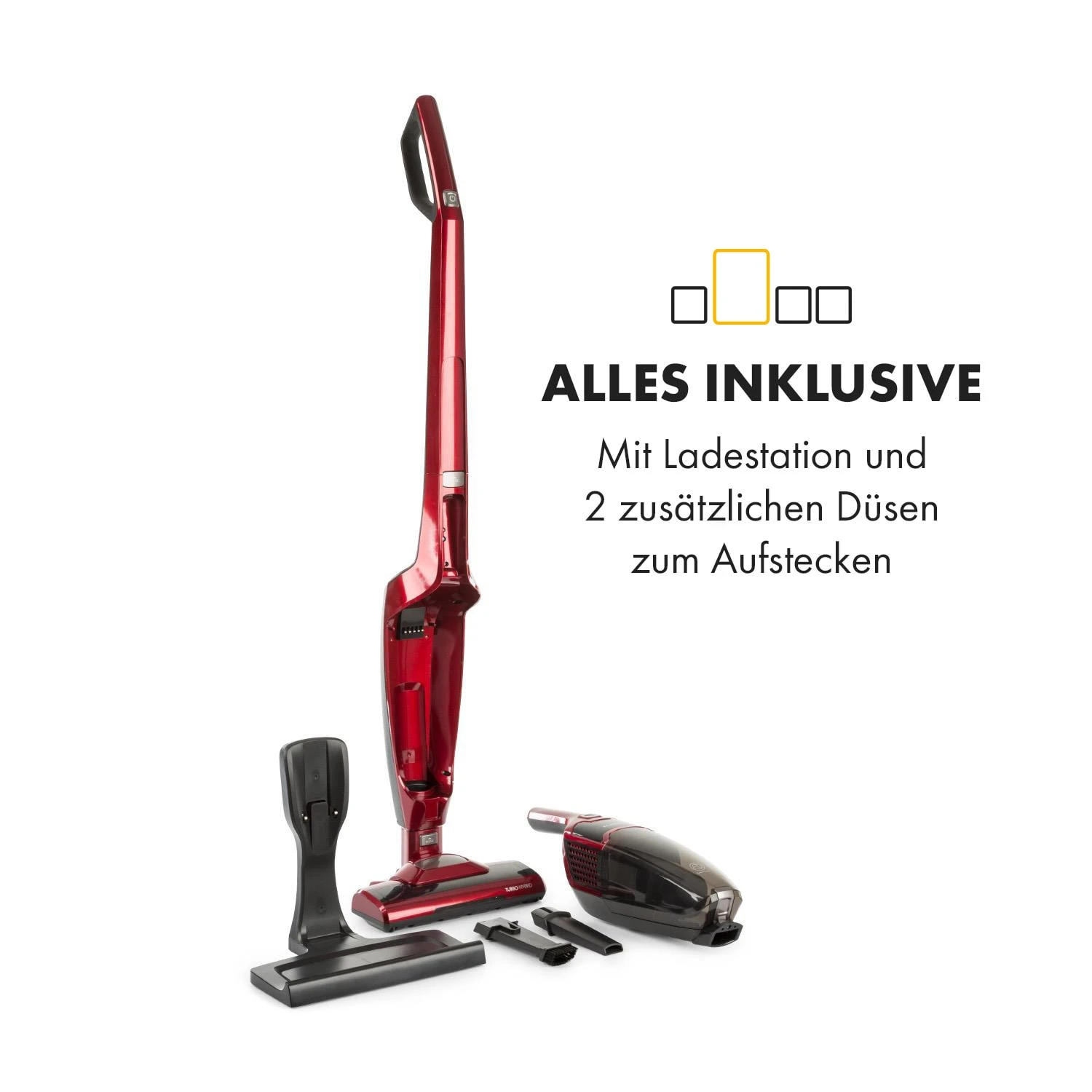 TurboHybrid Staubsauger Boden- Und Handstaubsauger Metallic-rot – Bild 4