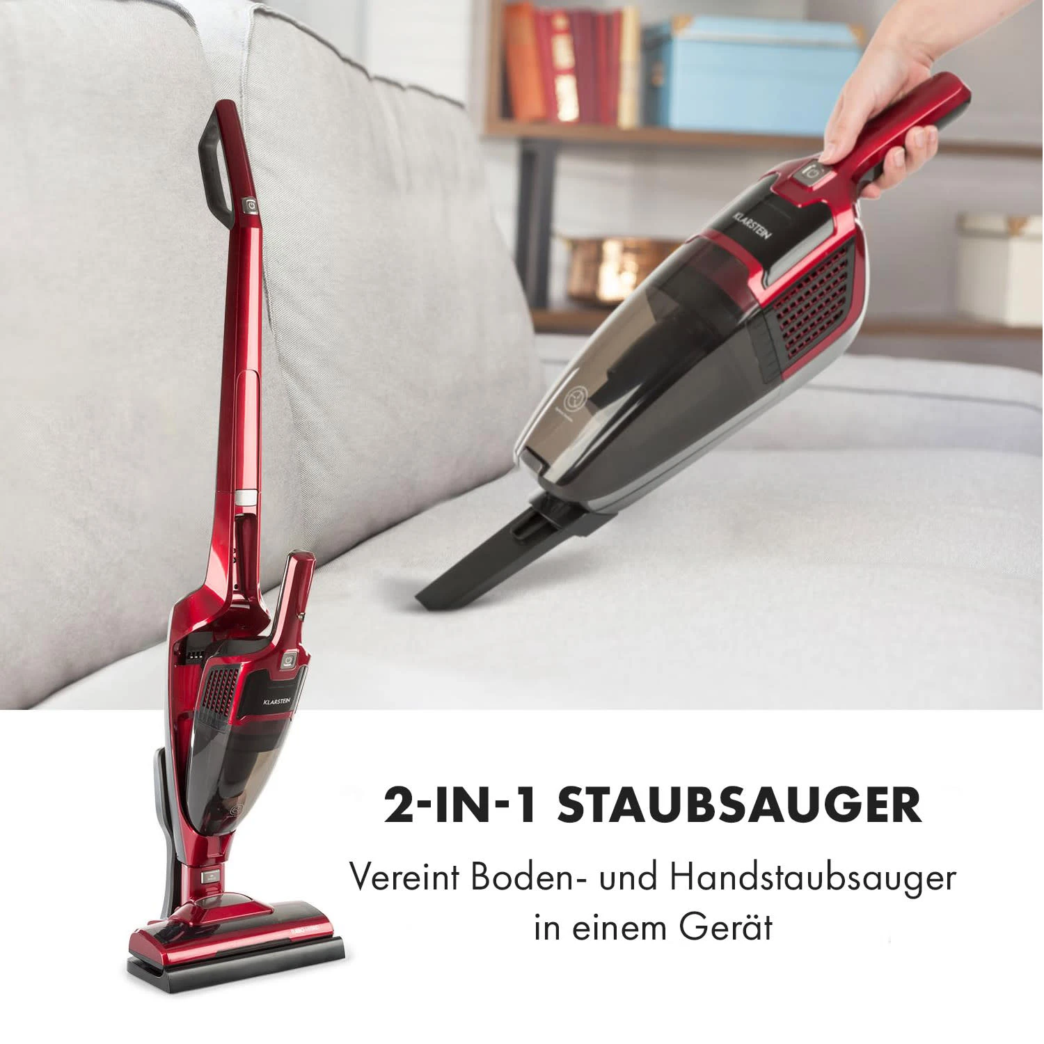 TurboHybrid Staubsauger Boden- Und Handstaubsauger Metallic-rot – Bild 7