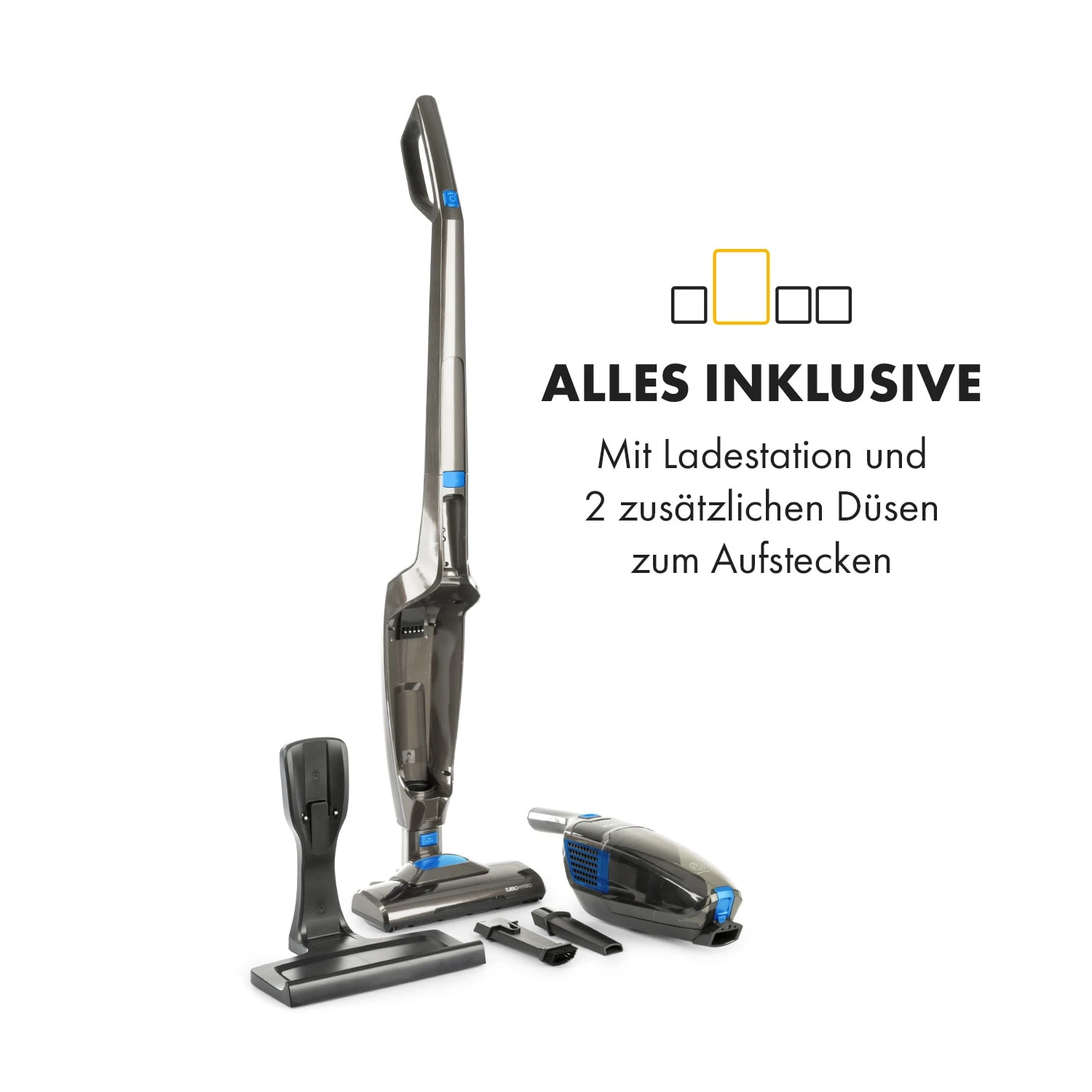TurboHybrid Staubsauger Boden- Und Handstaubsauger Anthrazit/blau – Bild 4
