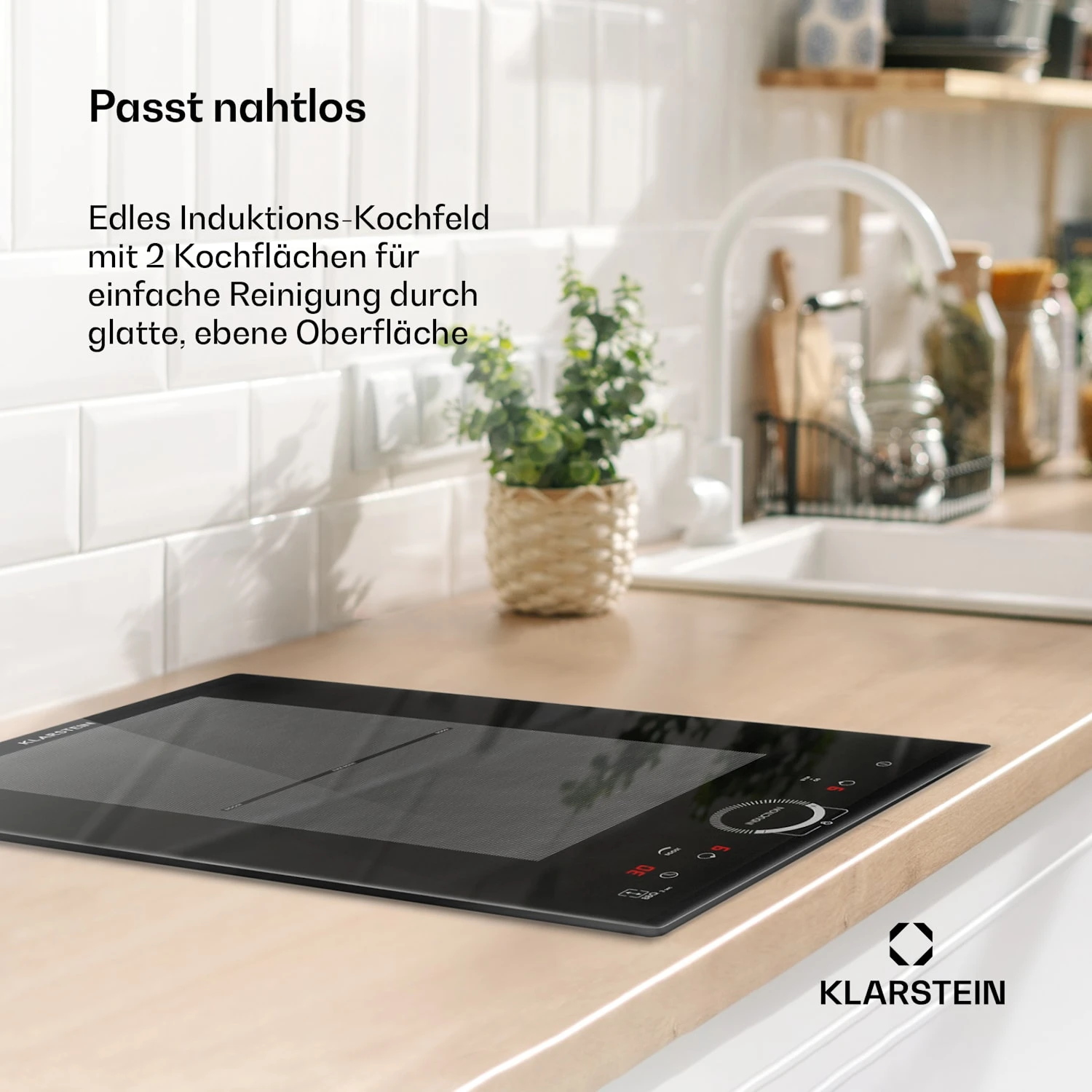 Delicatessa Slim Domino Induktionskochfeld 3500W Timer Schwarz – Bild 2
