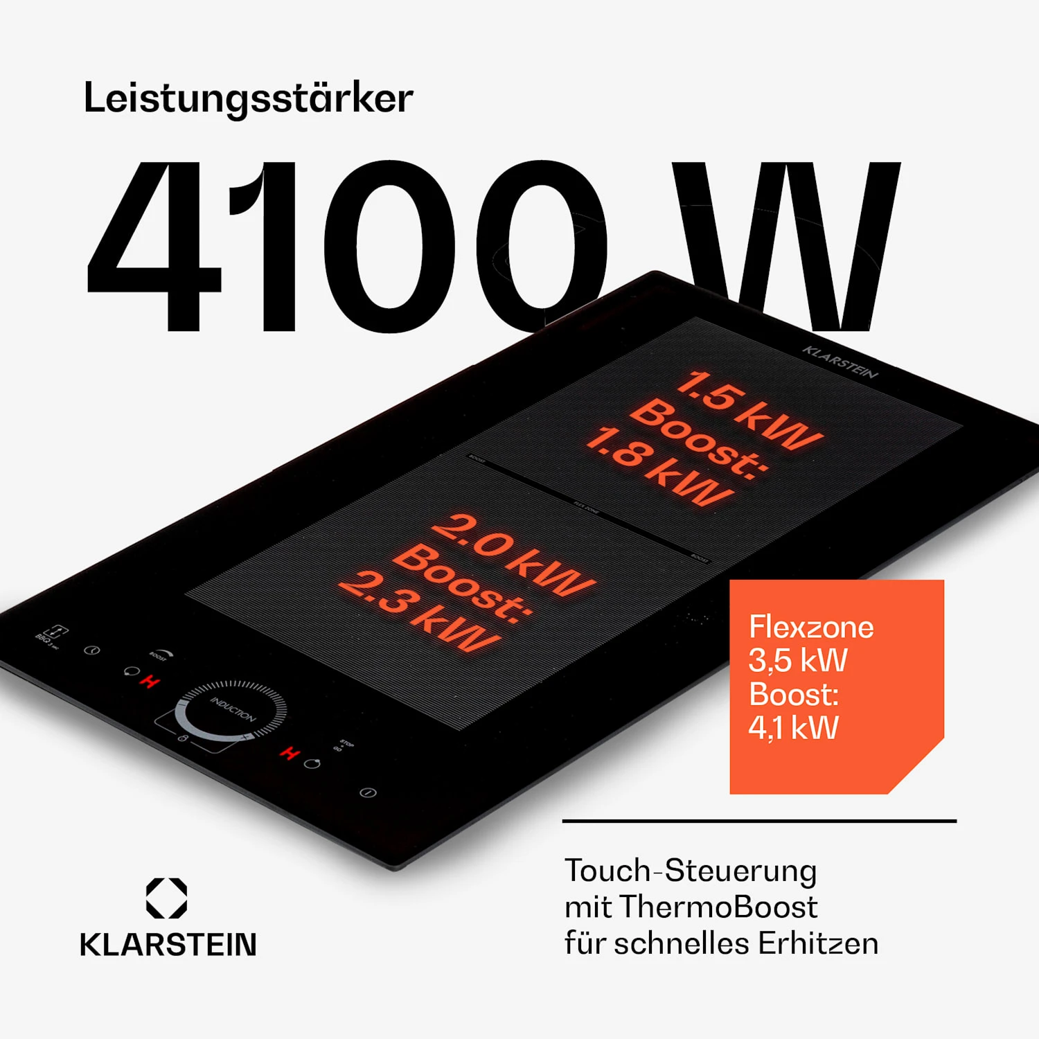 Delicatessa Slim Domino Induktionskochfeld 3500W Timer Schwarz – Bild 3