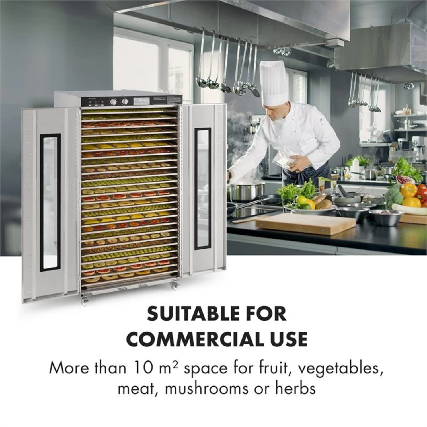 Master Jerky 24 Dörrautomat 5850W 40-90 °C 15h-Timer Edelstahl Silber – Bild 2