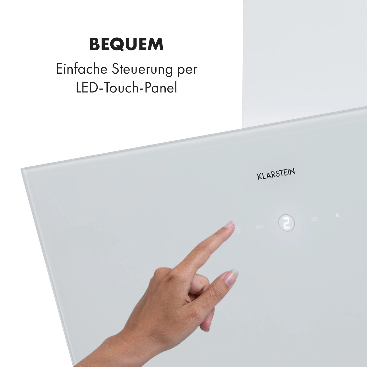 Laurel 60 Dunstabzugshaube 60cm Abluft: 350 M³/h LED Touch Weiß – Bild 3