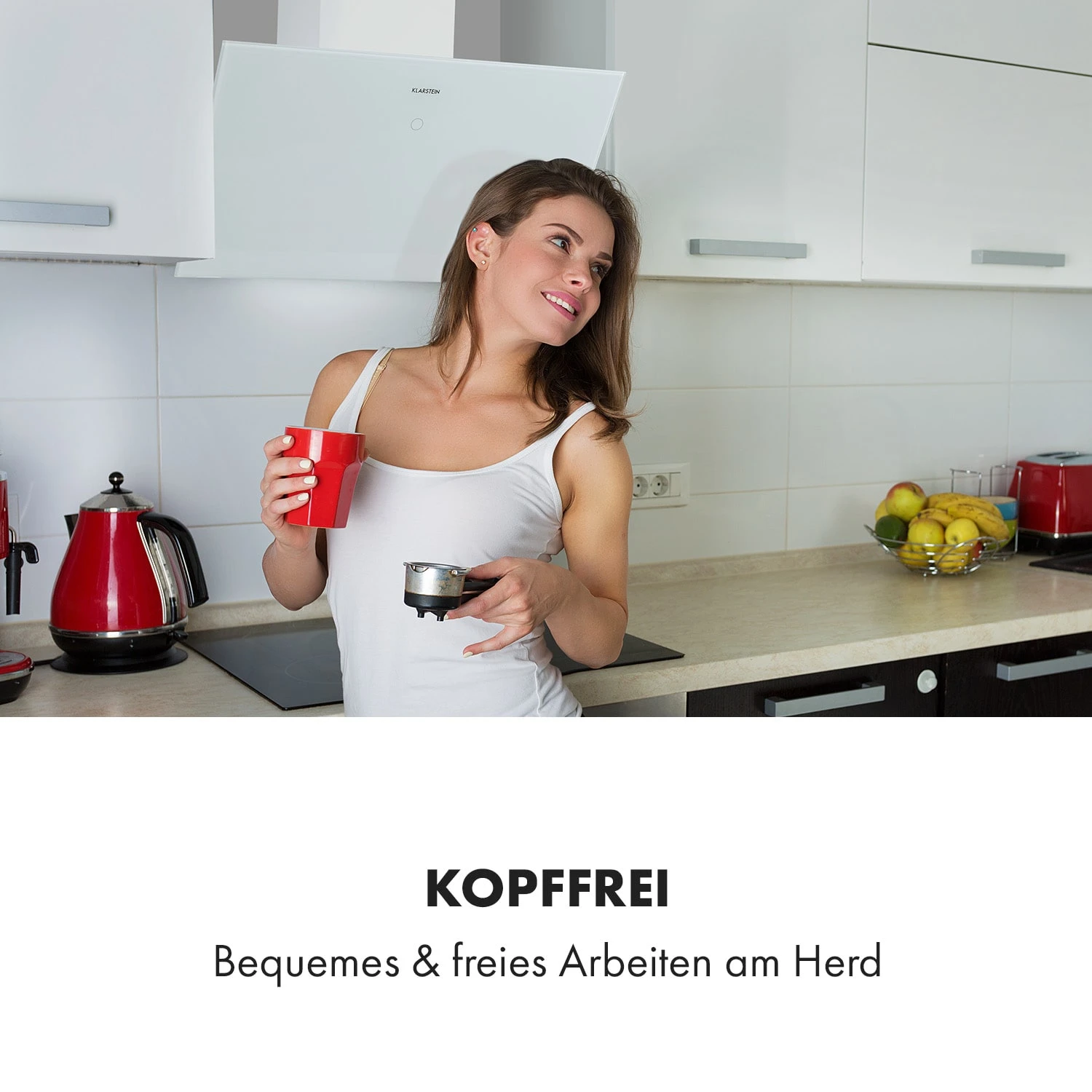 Laurel 60 Dunstabzugshaube 60cm Abluft: 350 M³/h LED Touch Weiß – Bild 5