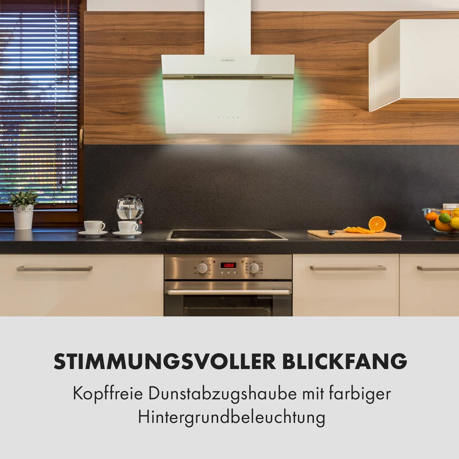 Alina Dunstabzugshaube 600 M³/h LED-Display Ambientelicht Glasfront – Bild 2