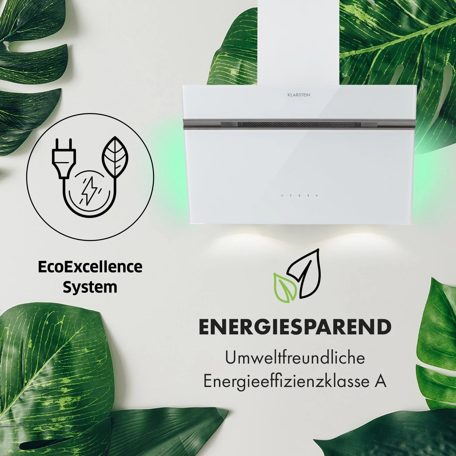 Alina Dunstabzugshaube 600 M³/h LED-Display Ambientelicht Glasfront – Bild 3