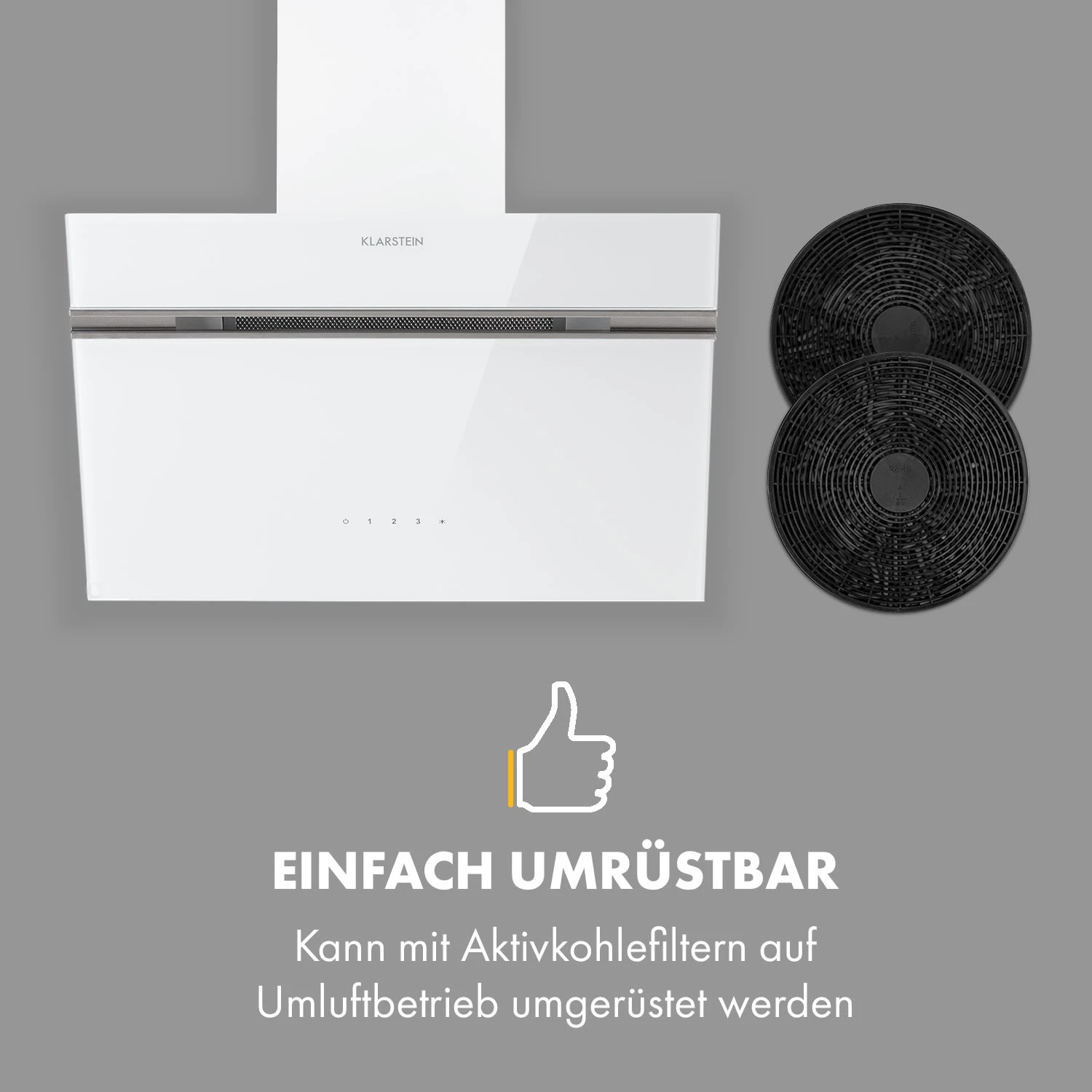 Alina Dunstabzugshaube 600 M³/h LED-Display Ambientelicht Glasfront – Bild 7