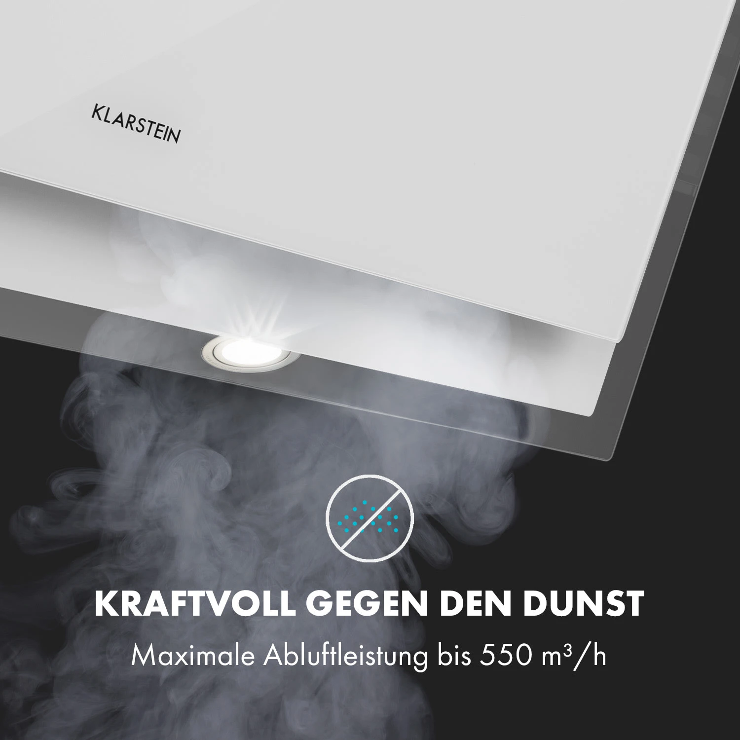 Mirage 90 Dunstabzugshaube 550 M³/h Touch-Panel Ambient EEC A++ Weiß – Bild 3