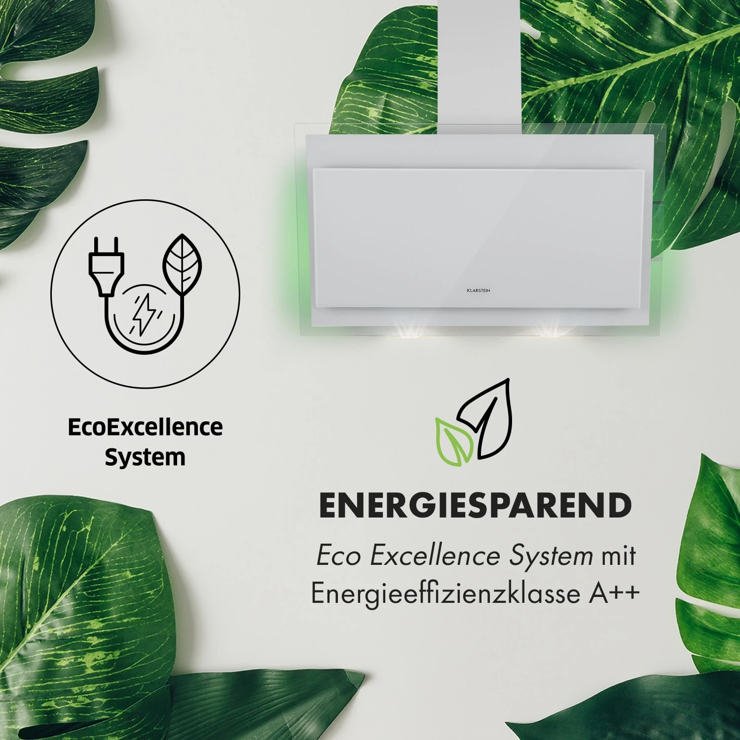 Mirage 90 Dunstabzugshaube 550 M³/h Touch-Panel Ambient EEC A++ Weiß – Bild 4