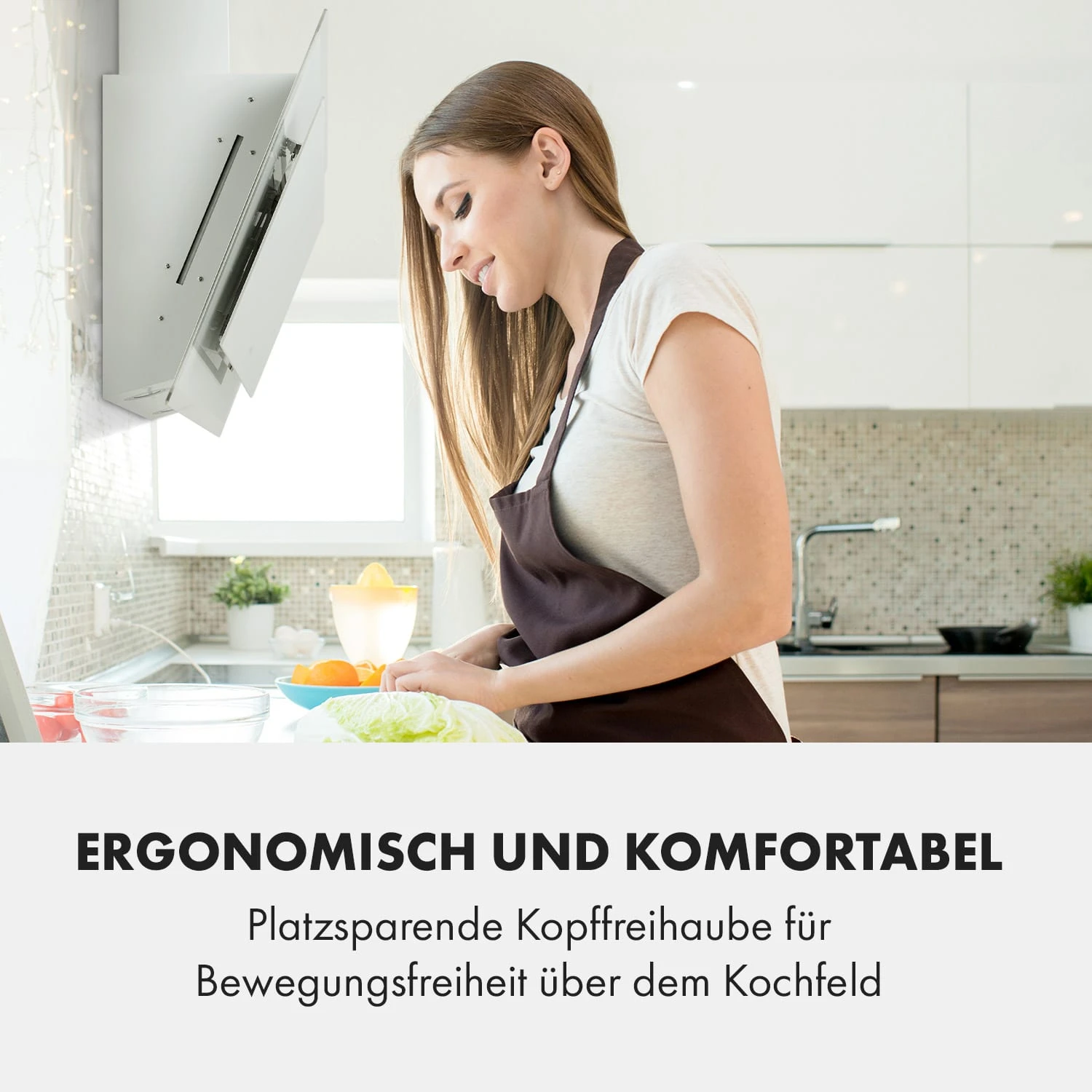 Mirage 90 Dunstabzugshaube 550 M³/h Touch-Panel Ambient EEC A++ Weiß – Bild 7