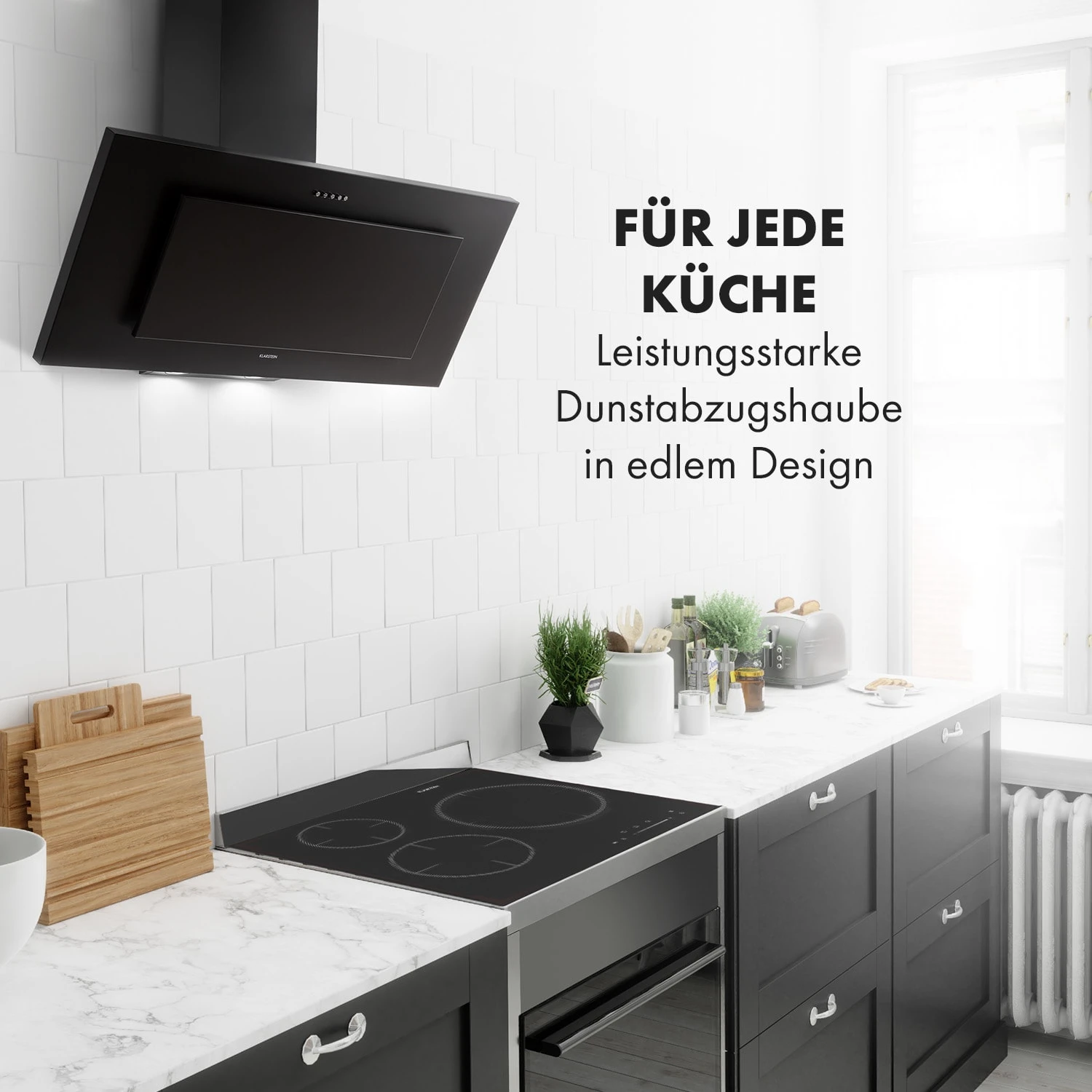 Athena 90 Dunstabzugshaube 90cm 300m³/h 69W Edelstahl – Bild 2