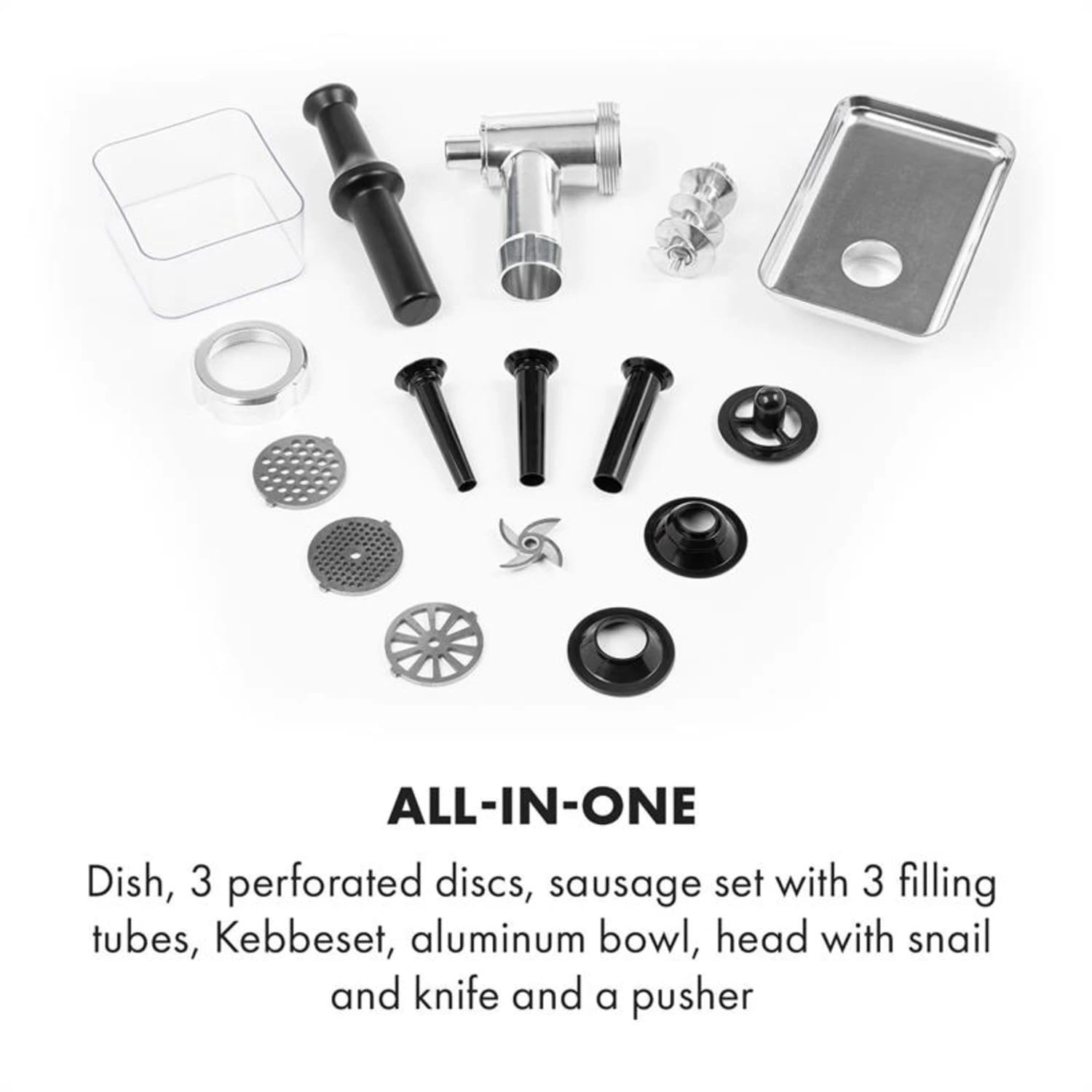 Mett Max Elektrischer Fleischwolf 600W Kupfermotor Aluminium – Bild 6