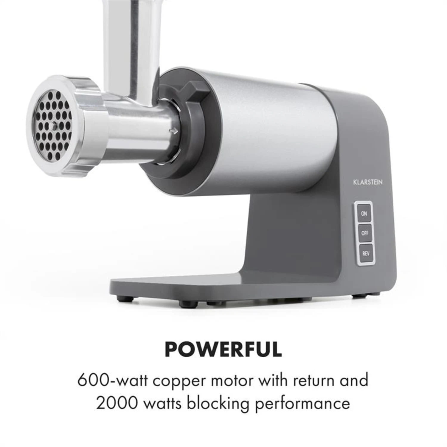 Mett Max Elektrischer Fleischwolf 600W Kupfermotor Aluminium – Bild 7