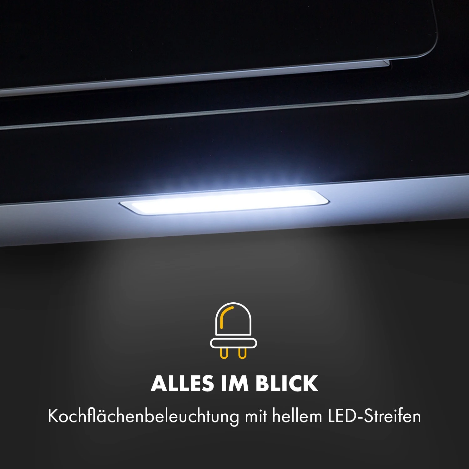 Sofia 90 Dunstabzugshaube Kopffrei 300 M³/h Touch-Control Glasfront – Bild 5