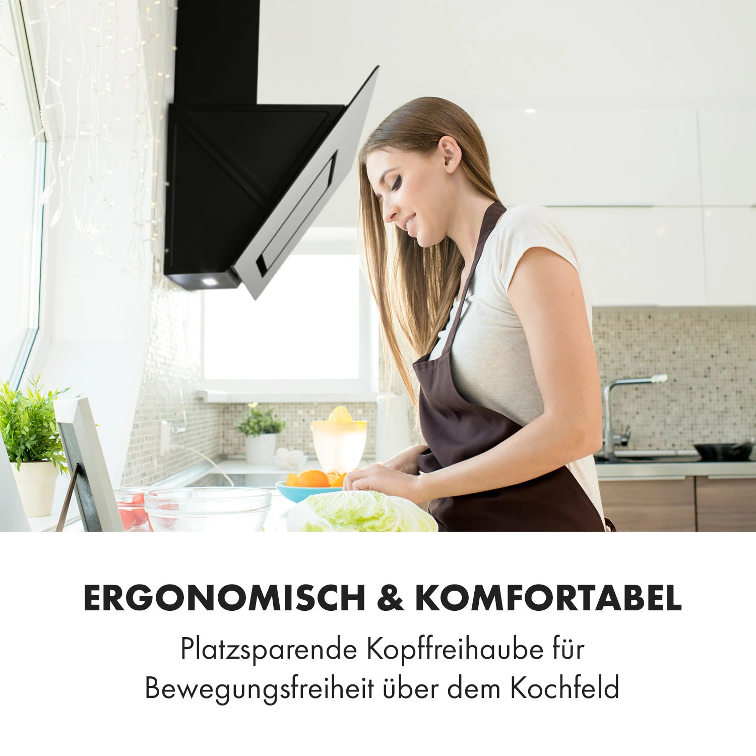 Sofia 90 Dunstabzugshaube Kopffrei 300 M³/h Touch-Control Glasfront – Bild 7