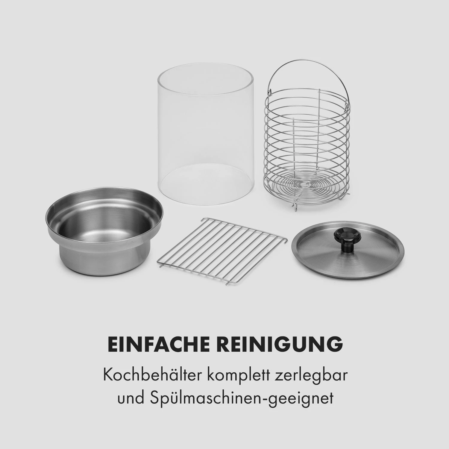 Wurstfabrik 600 Hot Dog Maker 600W 3 Spieße 5L 30-100°C Glas Edelstahl – Bild 9