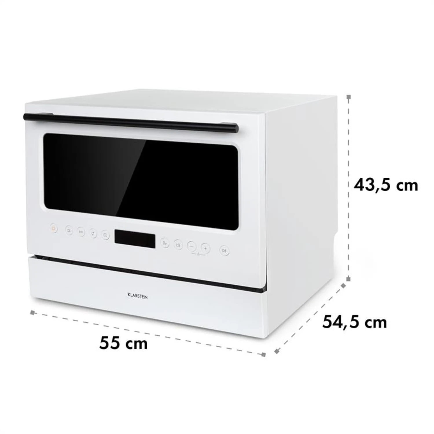 Azuria Geschirrspülmaschine 1380W 6,5L 6 Gedecke Schwarze Glasfront – Bild 11