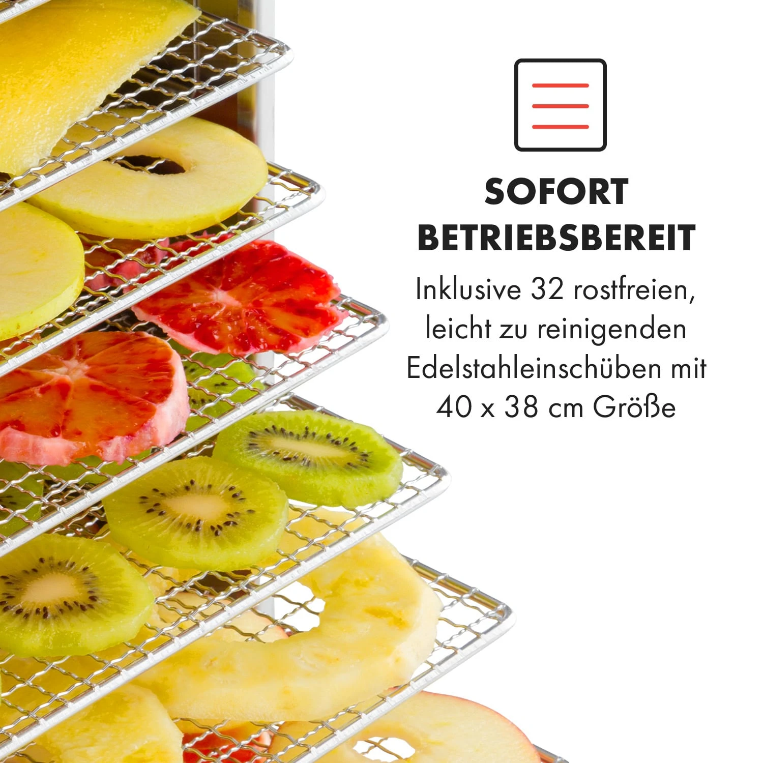 Master Jerky 500 Dörrautomat 3000W 40-90 °C 24h-Timer Edelstahl Silber – Bild 4