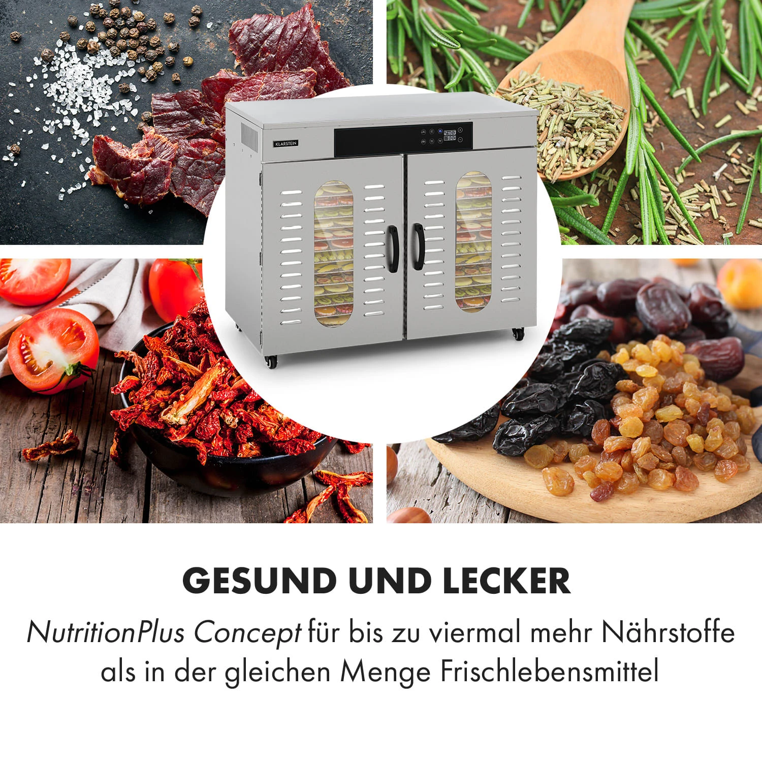 Master Jerky 500 Dörrautomat 3000W 40-90 °C 24h-Timer Edelstahl Silber – Bild 5