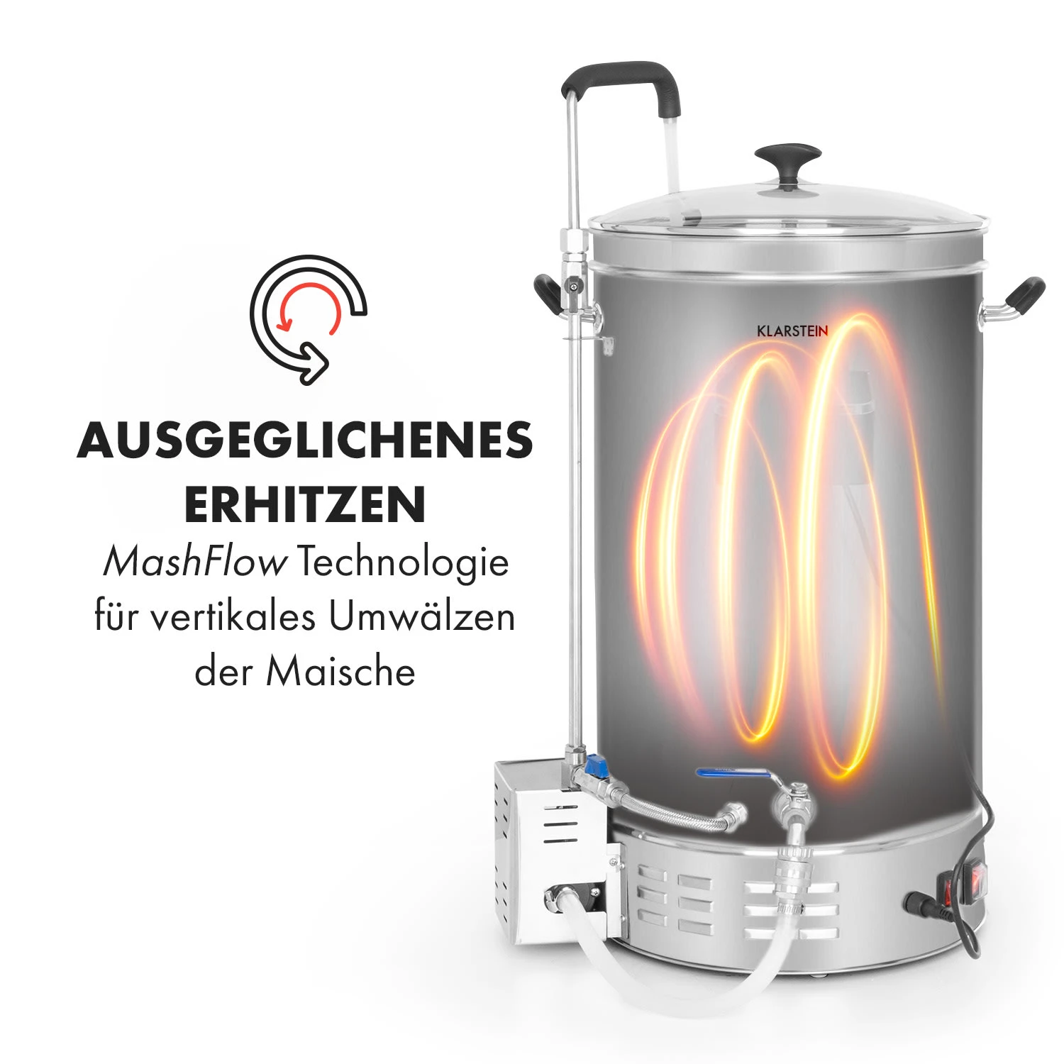 Brauheld Pro Maischekessel 2500W 35L 30-100°C Umwälzpumpe Edelstahl – Bild 4