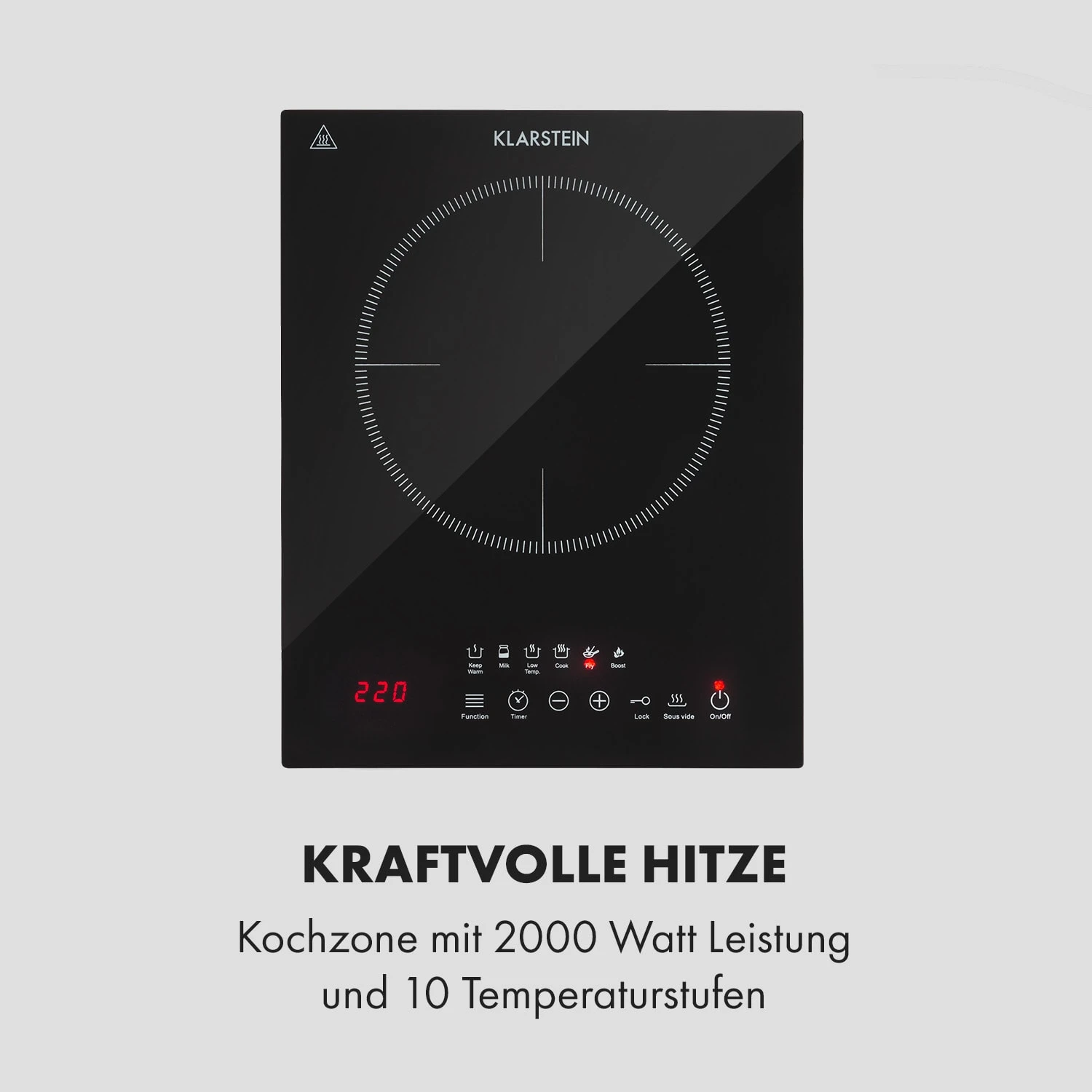 Cook N Roll Induktionskochfeld 2000W Timer 10 Stufen Bratenthermometer – Bild 5