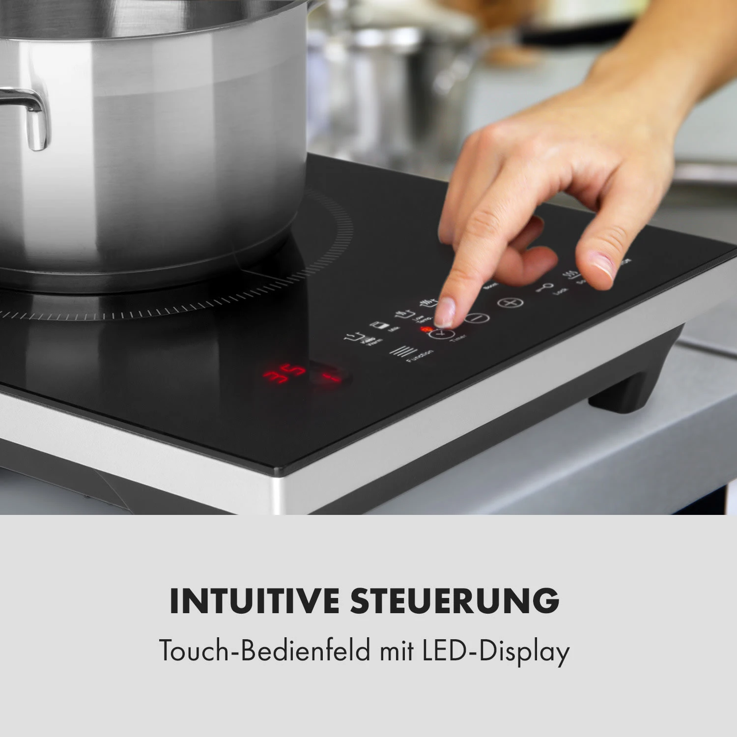 Cook N Roll Induktionskochfeld 2000W Timer 10 Stufen Bratenthermometer – Bild 6