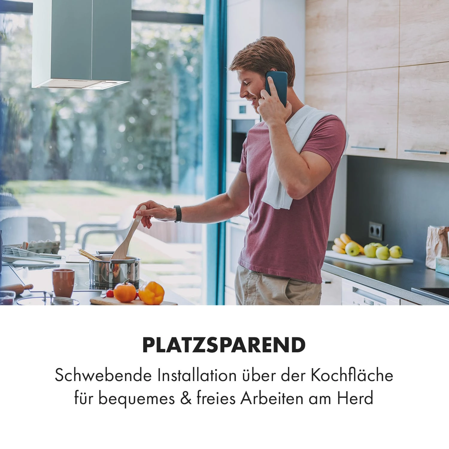 Structura Inselabzugshaube Abluft 641 M³/h Max. LED-Licht Edelstahl – Bild 2