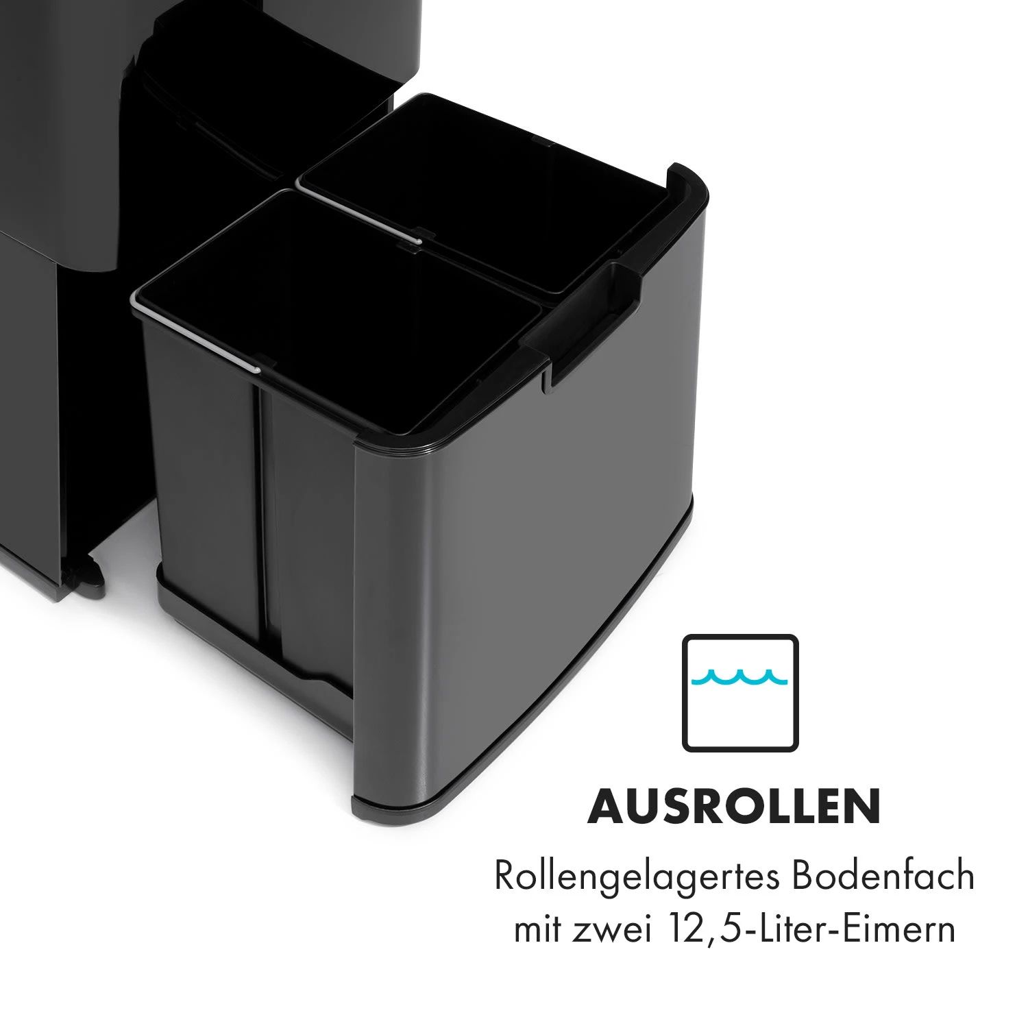 Touchless Black Stainless Steel Müllsammler Sensor 72L 4 Behälter ABS / PP / Edelstahl Schwarz – Bild 5