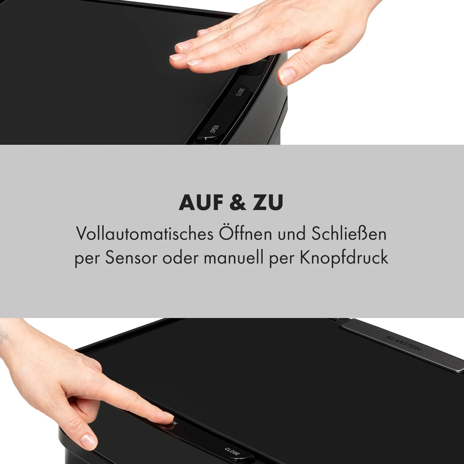 Touchless Black Stainless Steel Müllsammler Sensor 72L 4 Behälter ABS / PP / Edelstahl Schwarz – Bild 7