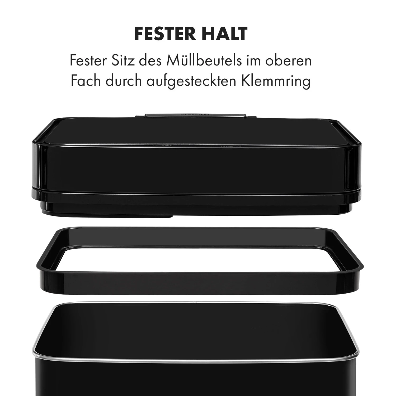 Touchless Black Stainless Steel Müllsammler Sensor 72L 4 Behälter ABS / PP / Edelstahl Schwarz – Bild 9