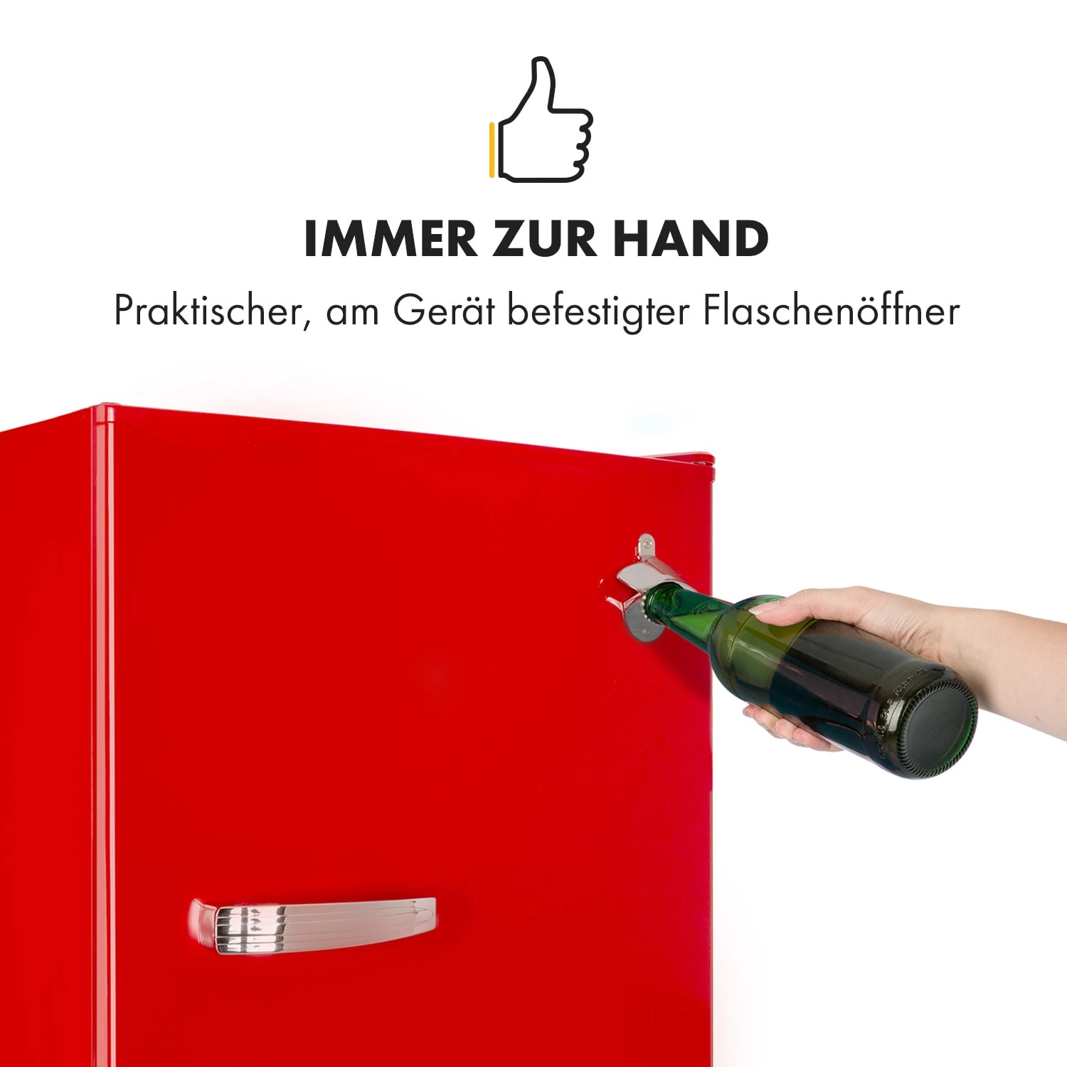 Beercracker 91L Kühlschrank 7 Liter Gefrierfach Flaschenöffner – Bild 3