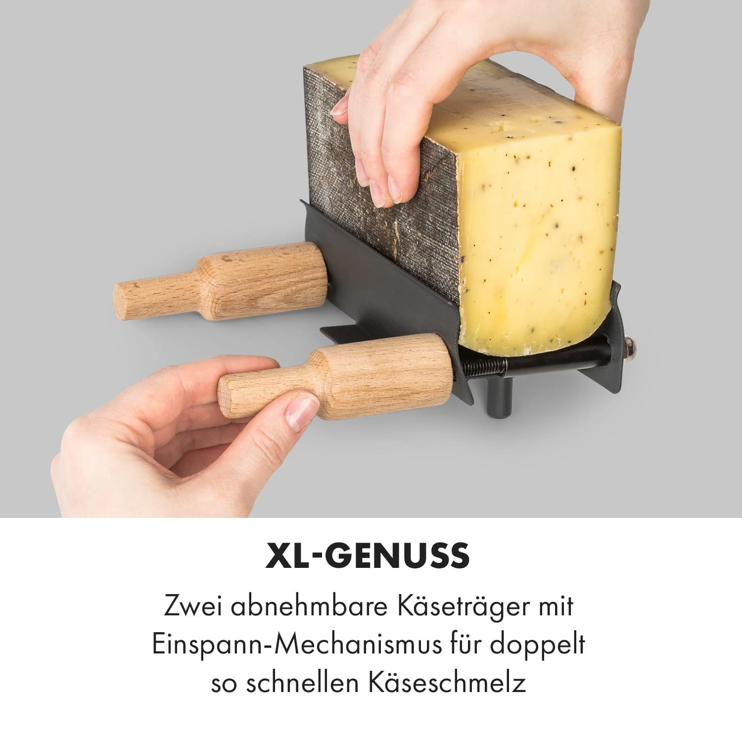 Appenzell XL Raclette Mit Grill 600 W Thermostat 2 Käseträger – Bild 5