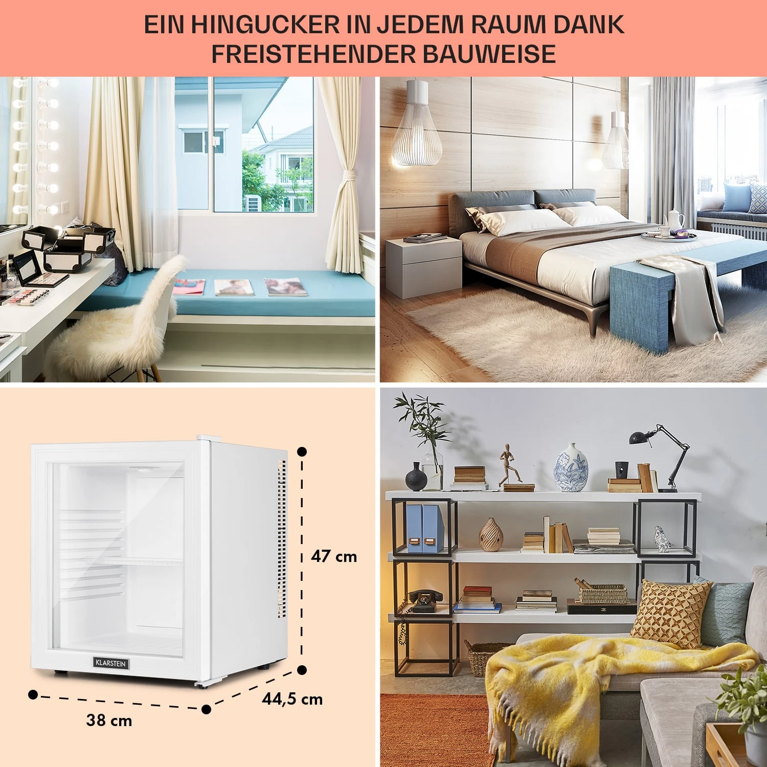 Brooklyn 32 Mini-Kühlschrank Glastür LED Ablage – Bild 6