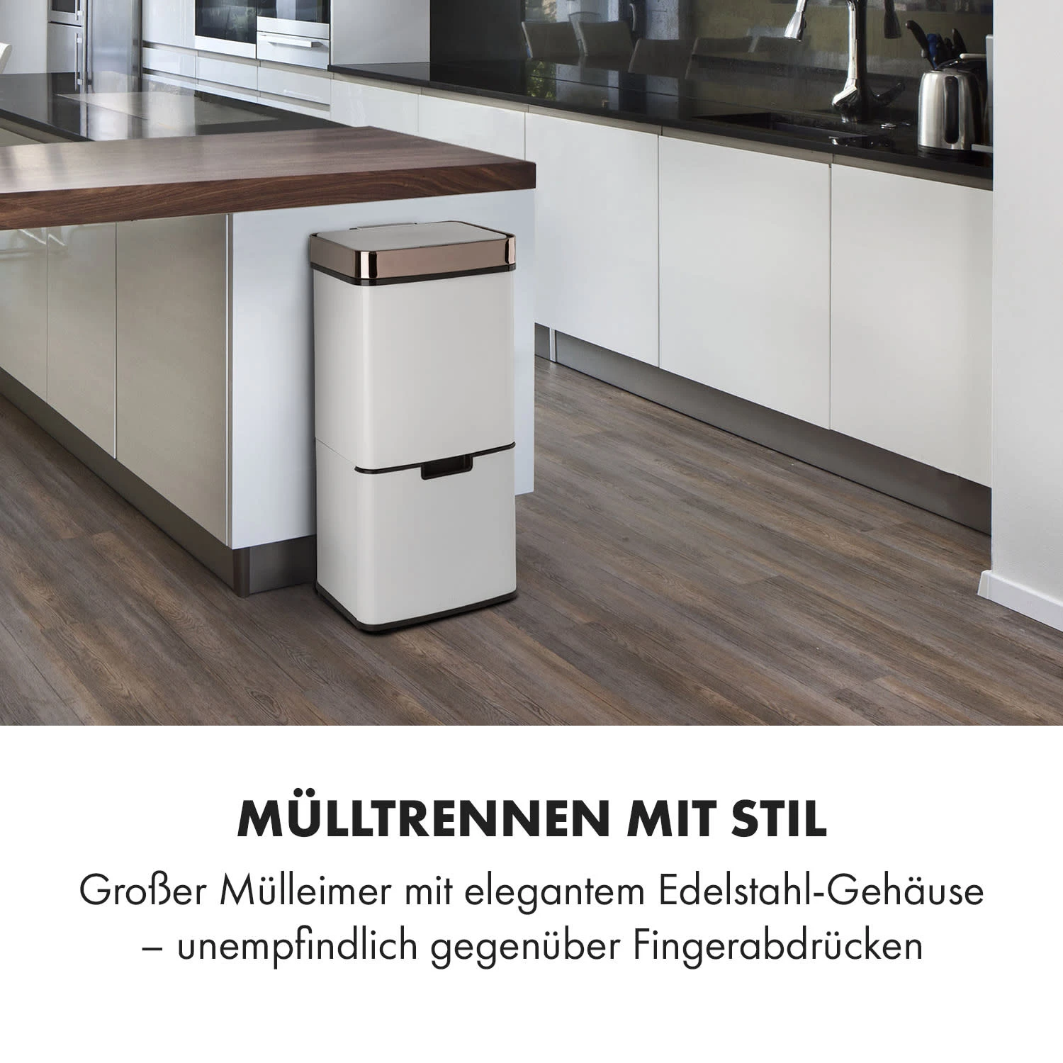 Royal Trash Rose Gold Sensor-Mülleimer 72 Liter Edelstahl – Bild 2